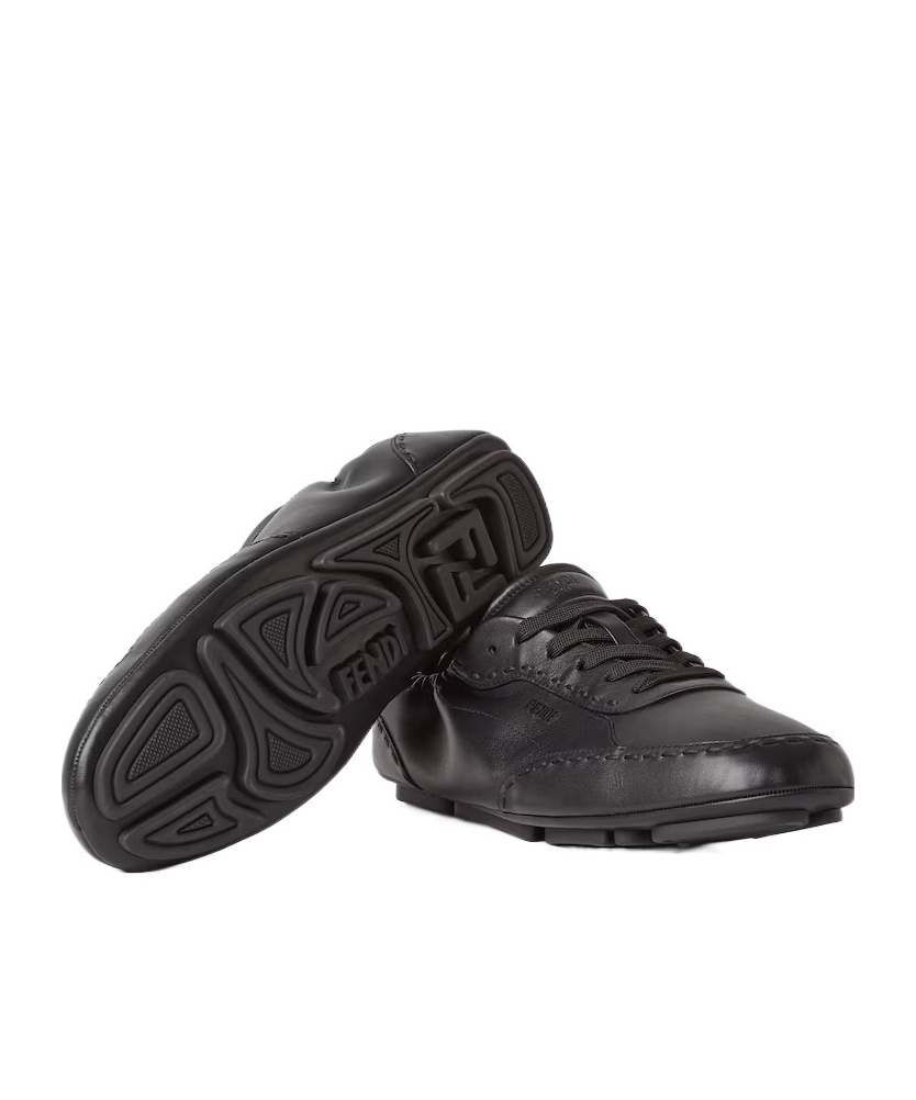 Fendi Fit Low-top Sneakers In Black Leather In Black