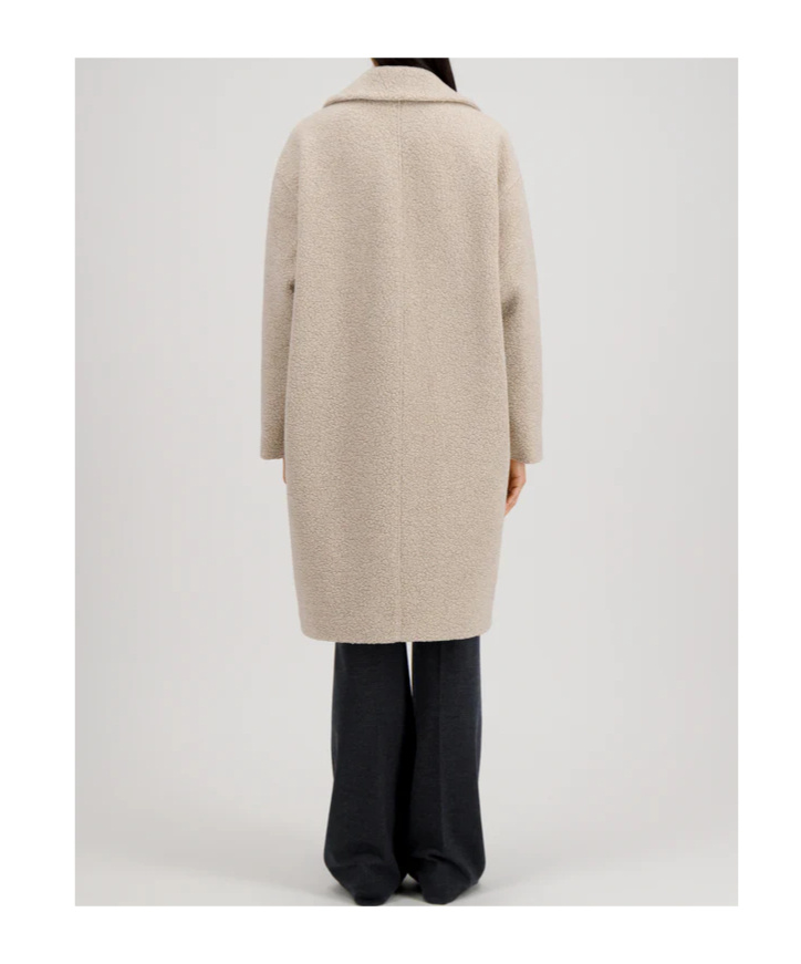 Harris Wharf London Dropped Shoulder Coat Boucle In Neutral