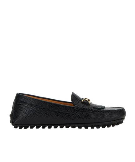 Tod's Round-head Flat Shoes In Black