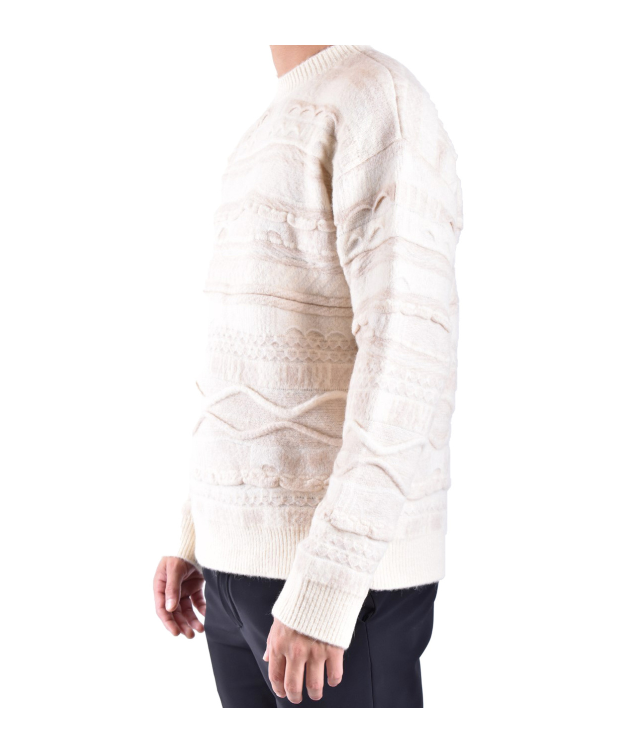 Laneus Textured Knitwear In Soft Creamy Hue In Neutral