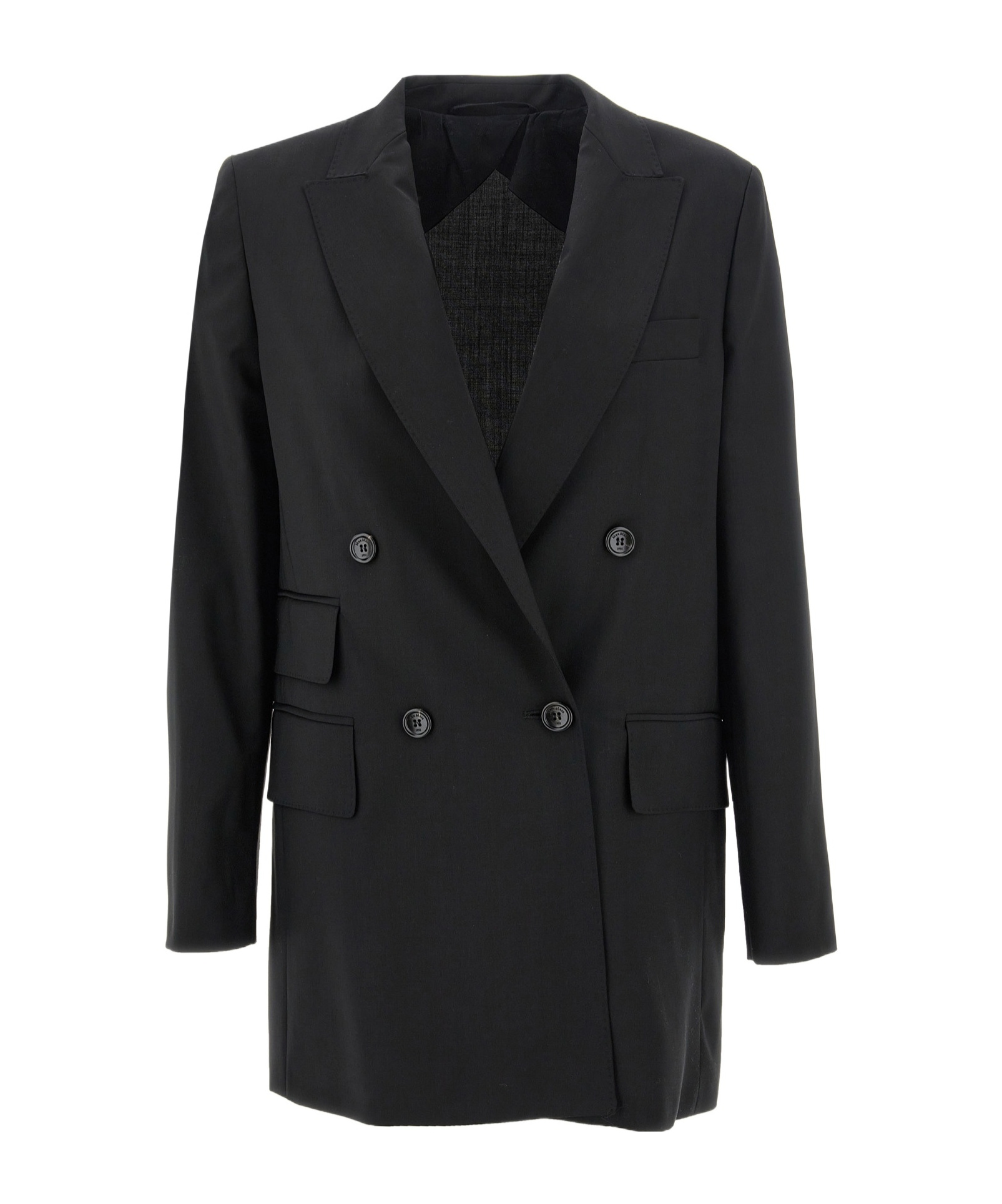 Max Mara Kent Double-breasted Coat In Black