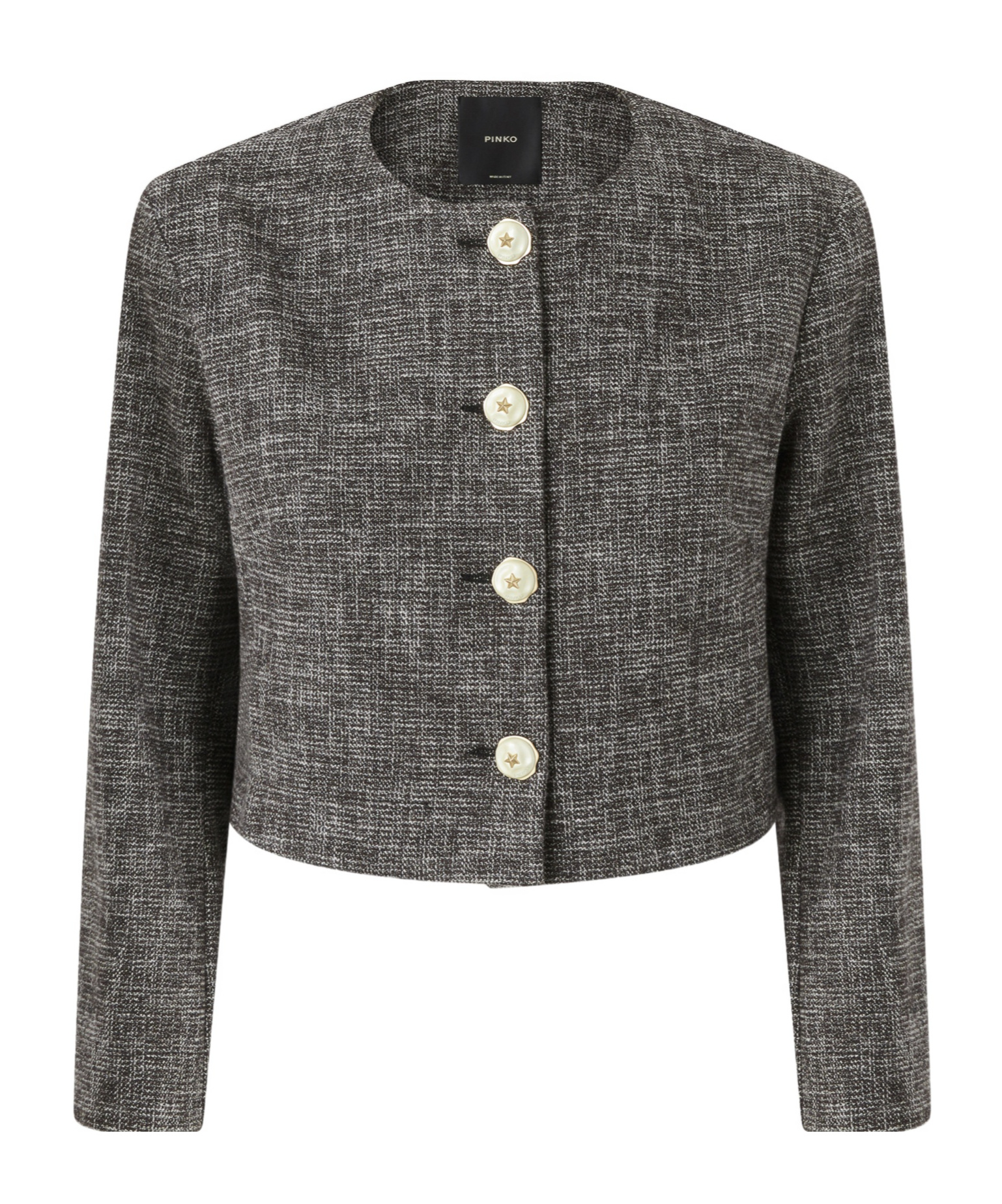 Pinko Short Flannel Jacket In Gray