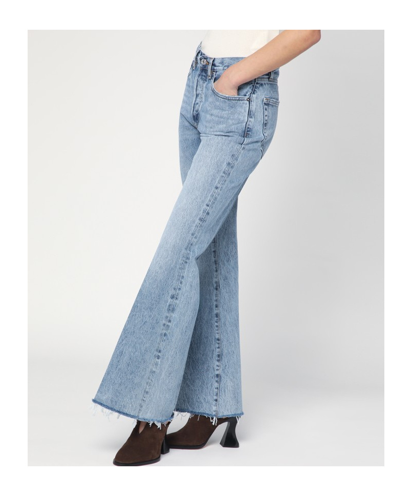 FRAME WIDE-LEG THE LAX JEANS WITH WASHED EFFECT