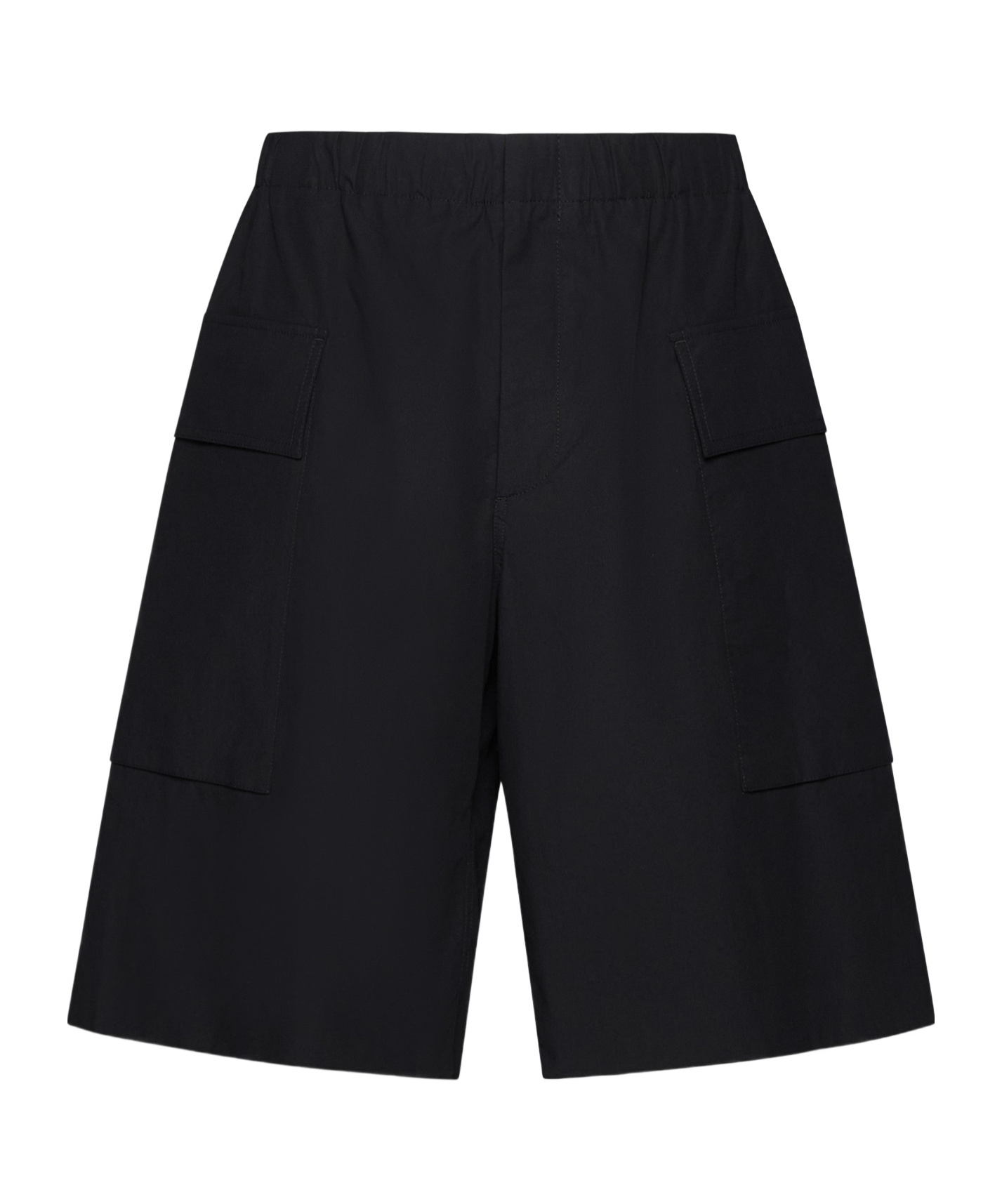 Jil Sander Poplin Cotton Bermuda Shorts In Black