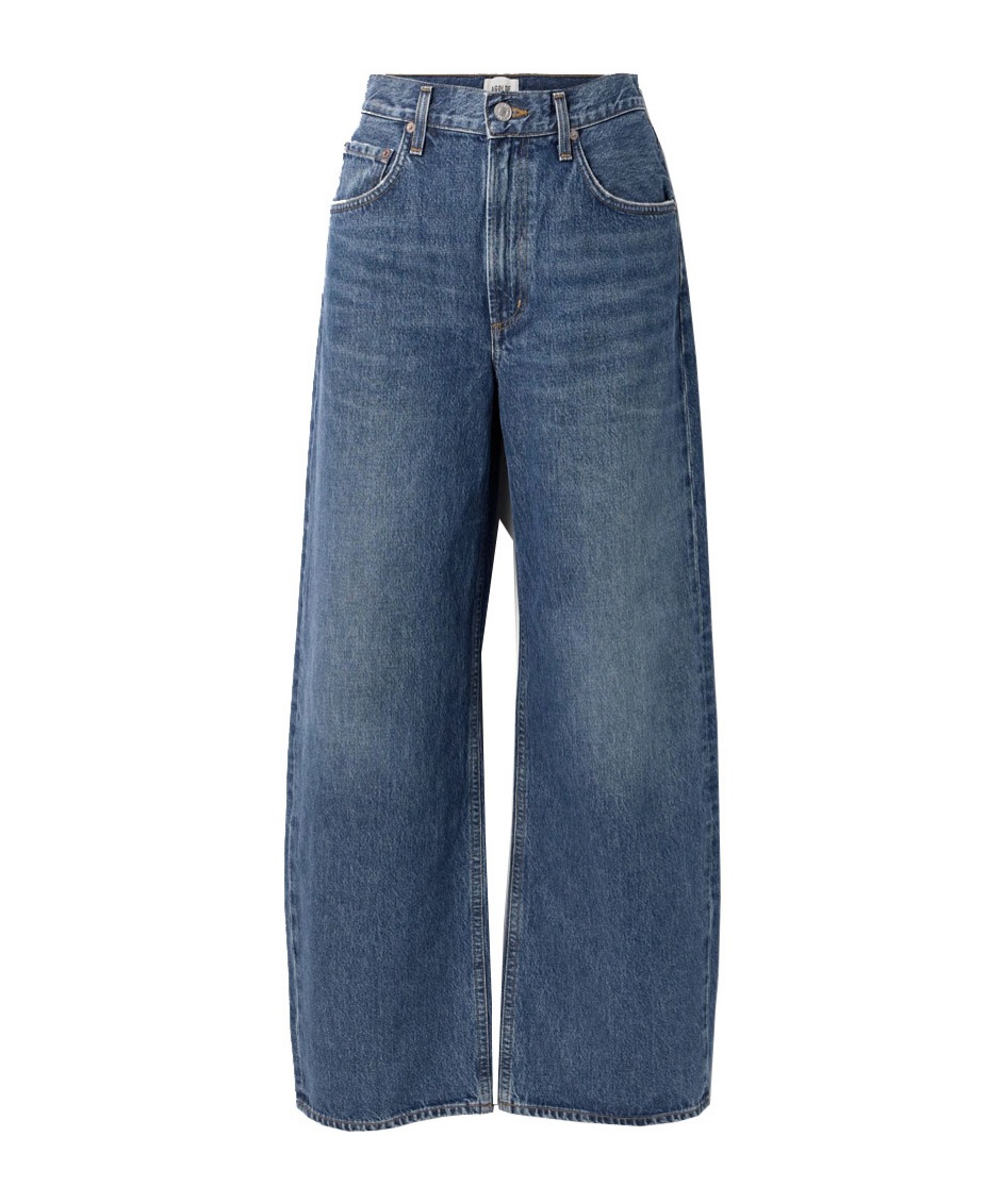Agolde Five-pocket Denim Trousers In Blue