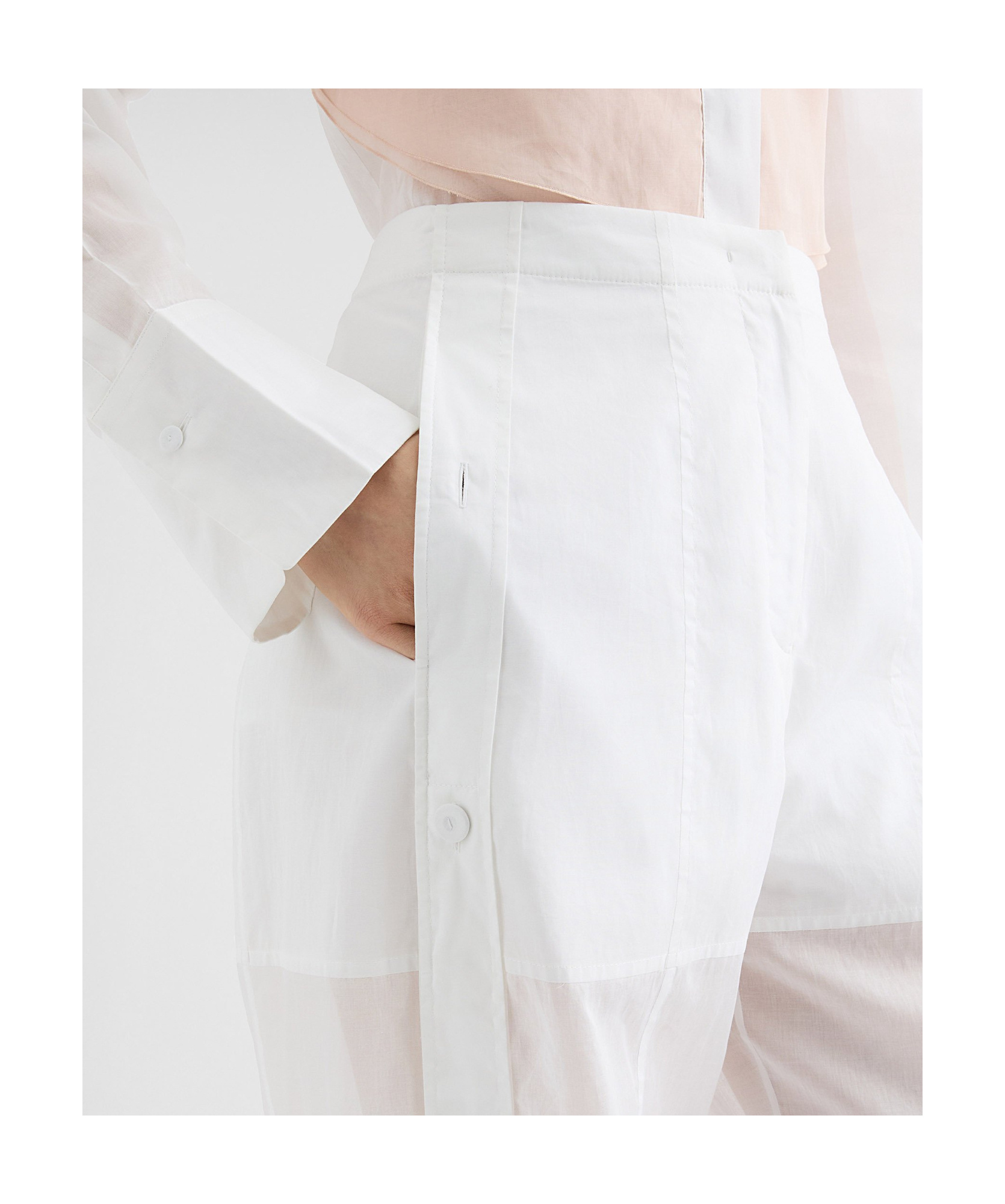 Jil Sander Cotton Muslin Trousers In White
