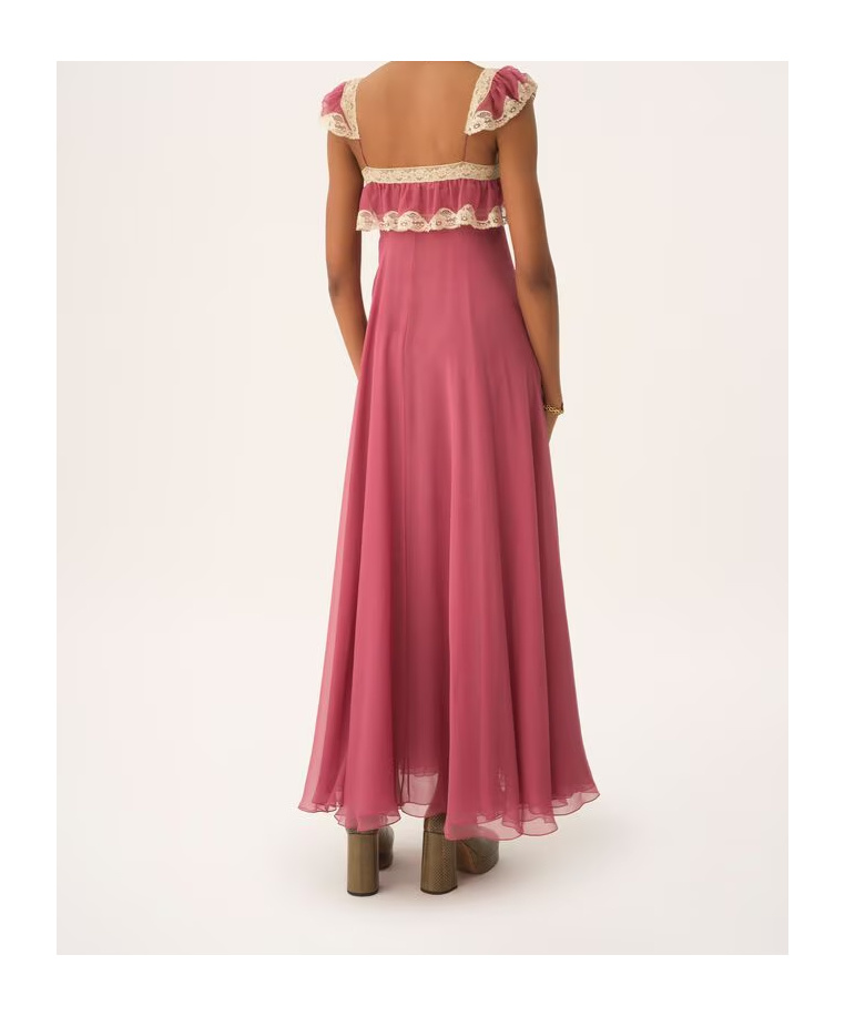 Chloé Lace Maxi Dress In Pink