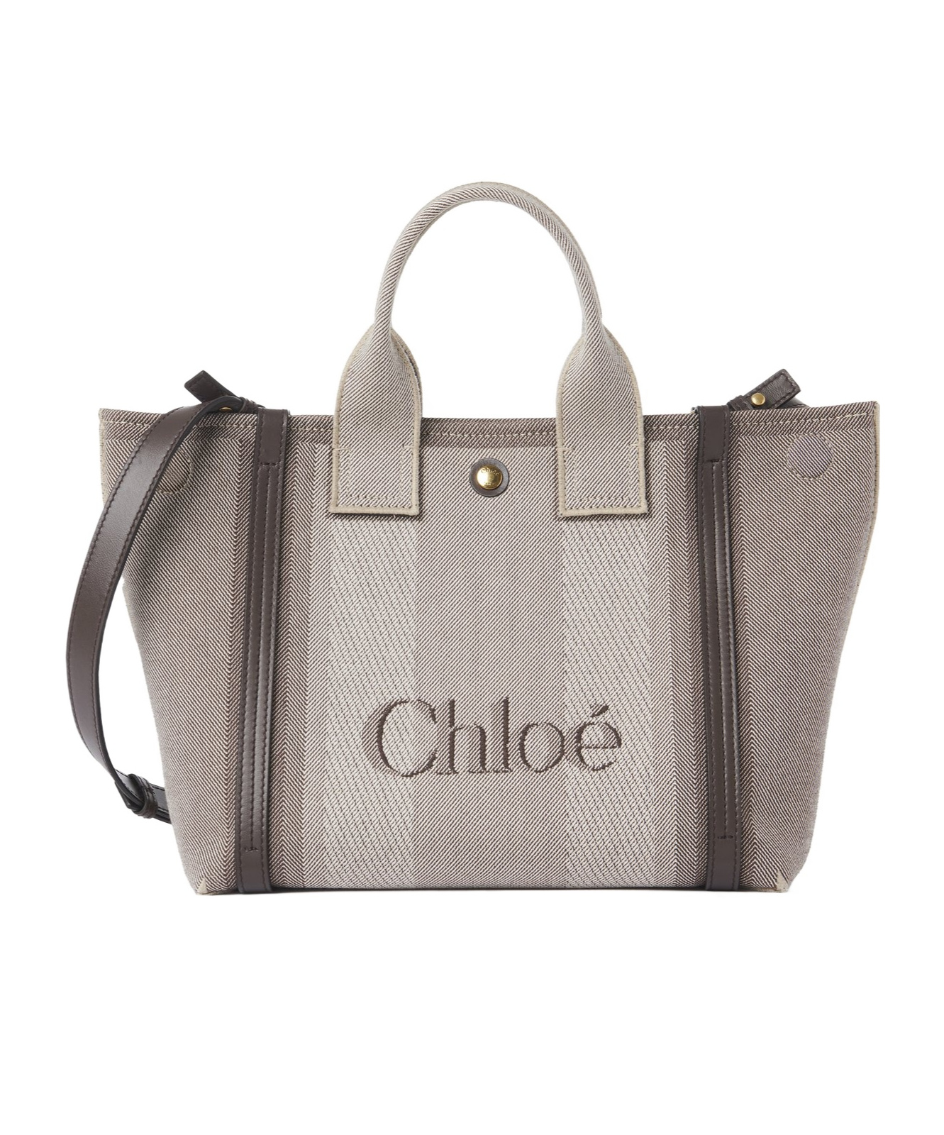 Chloé Carry Canvas Tote Bag In Gray