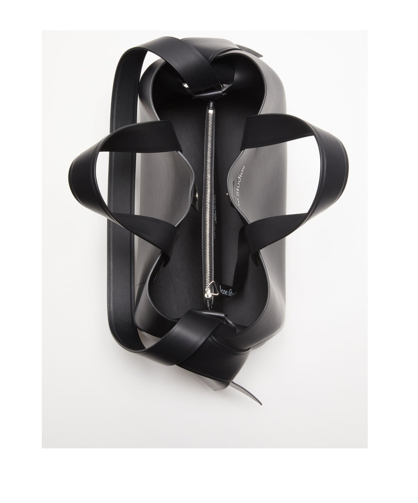 Acne Studios Musubi Knotted Leather Tote In Black