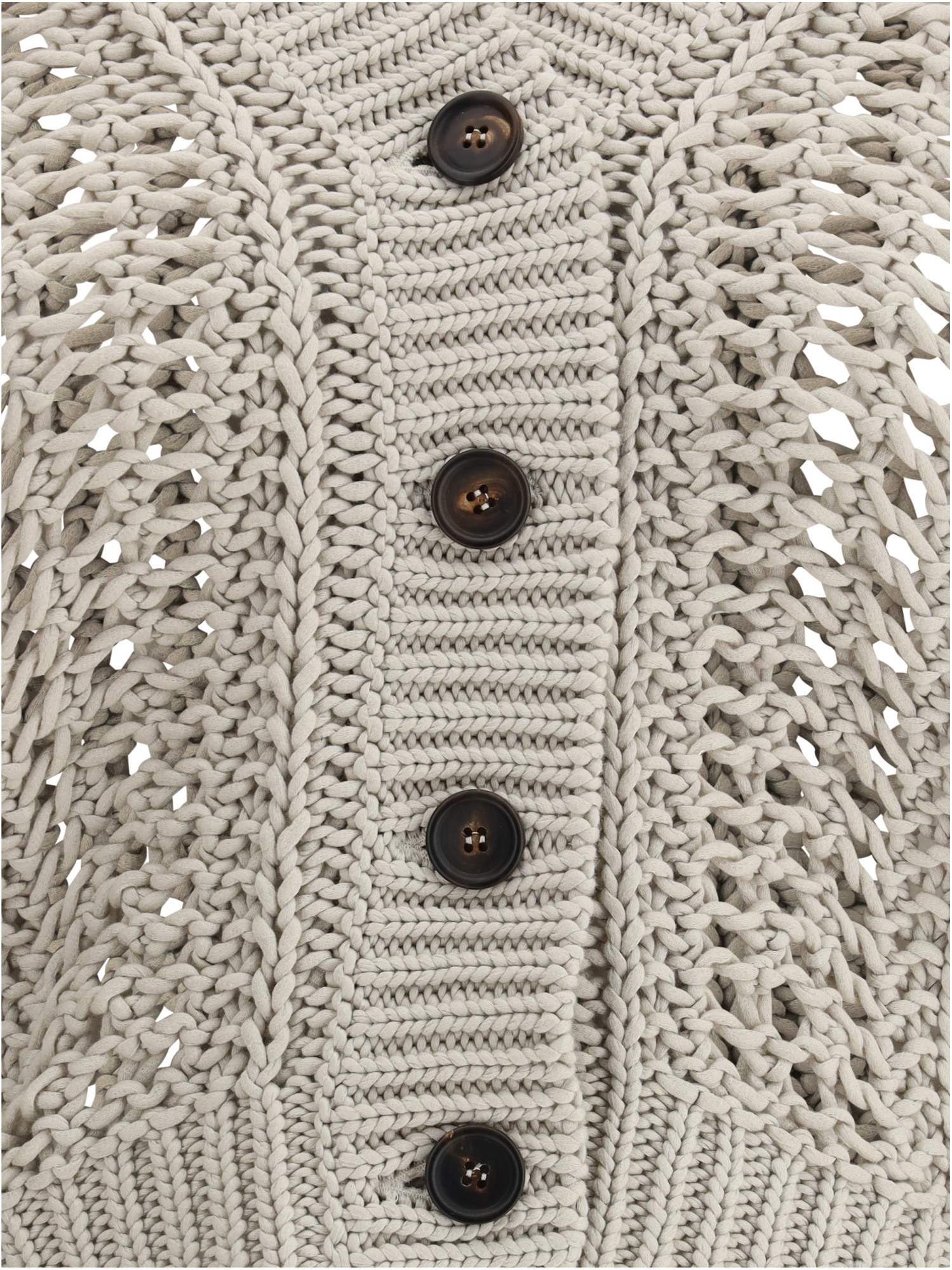 Brunello Cucinelli Cardigan In Perforated Women's Knit In Nude