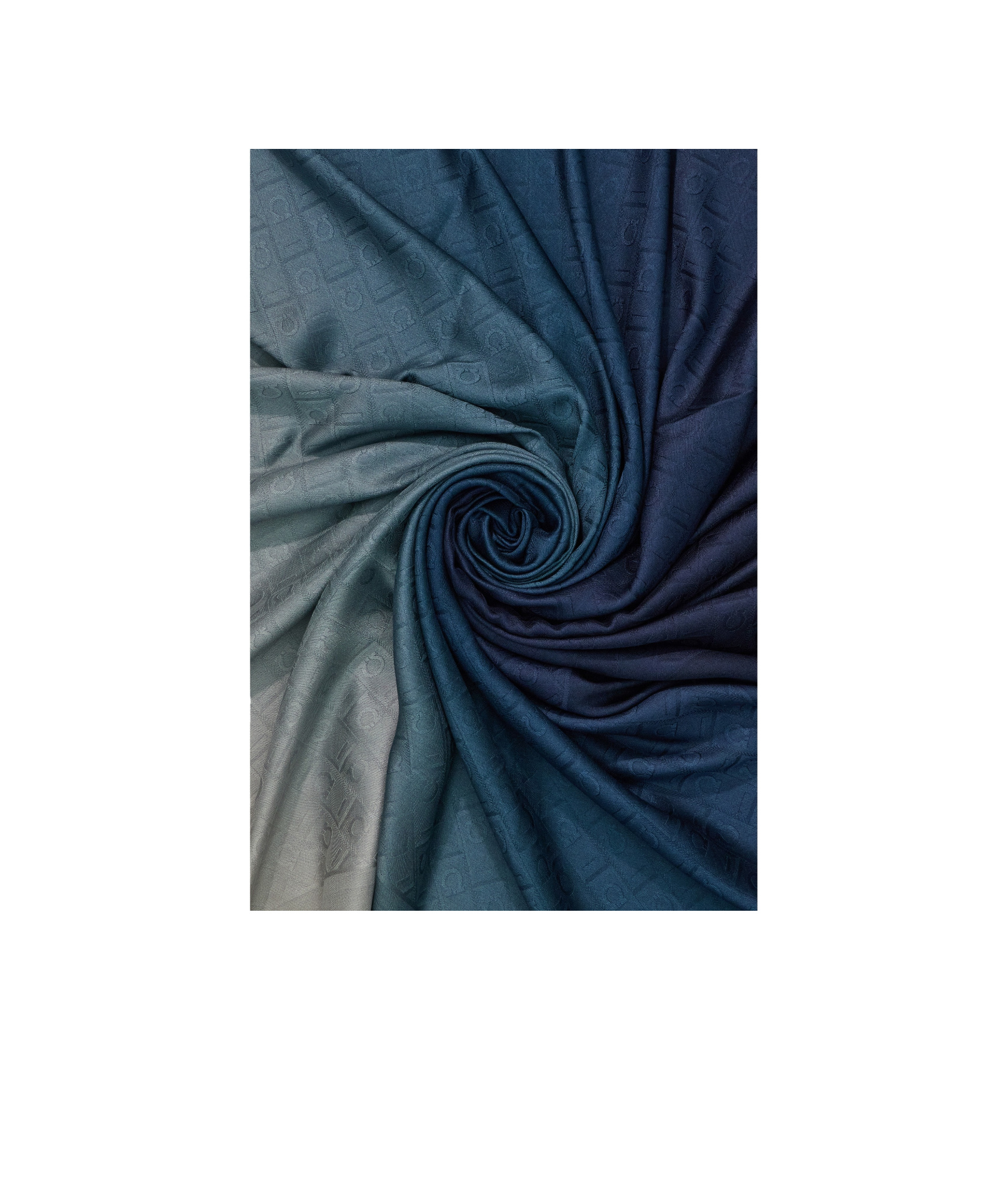 Ferragamo Monogram Silk And Wool Shawl In Blue
