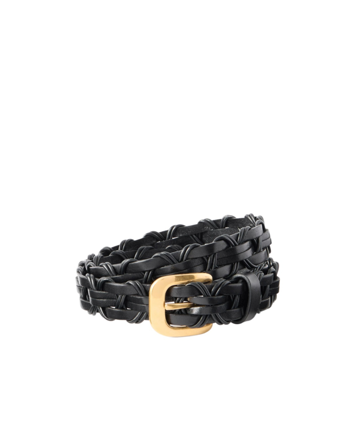 The Row Cord Woven Leather Belt In Black