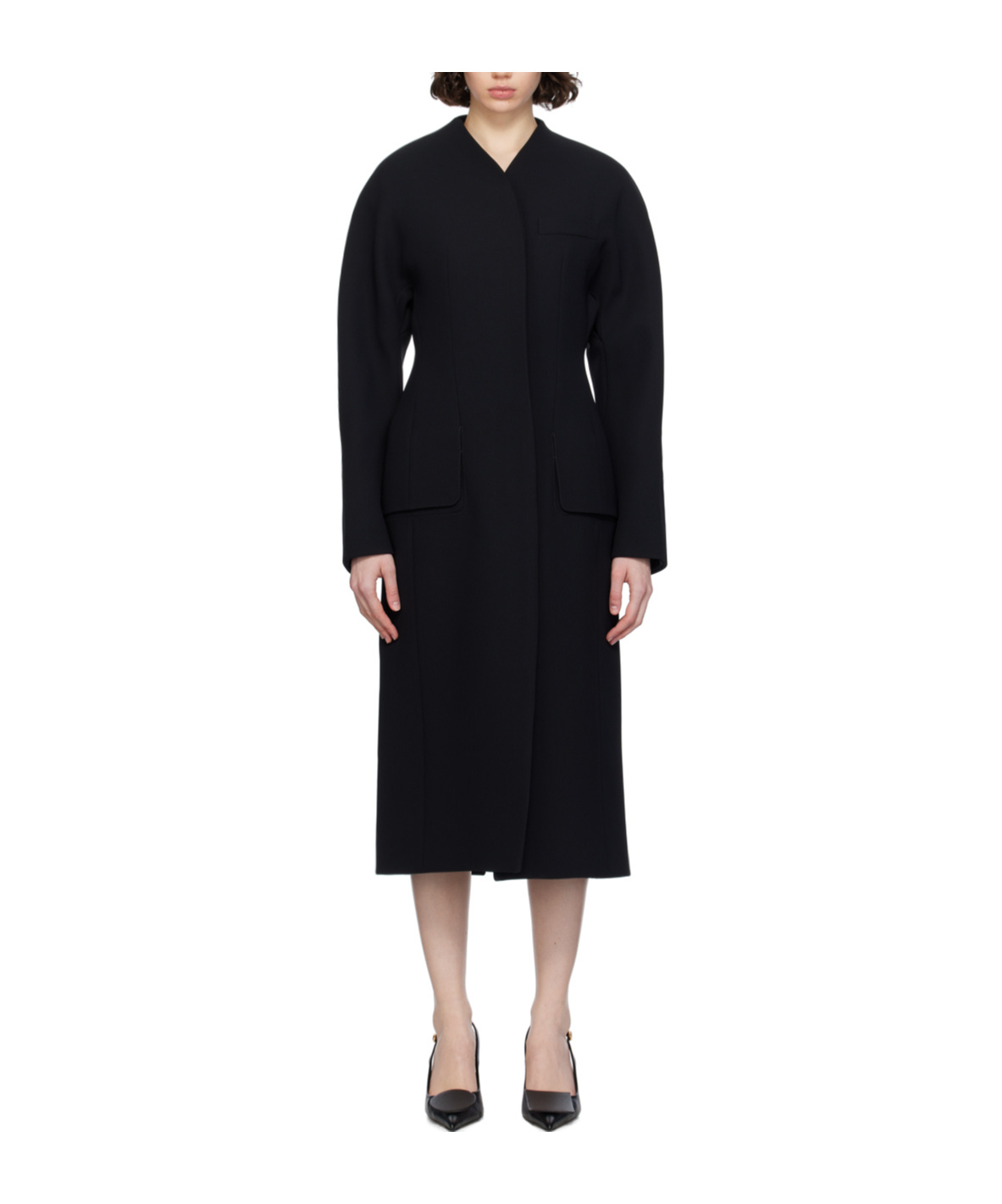Jacquemus Le Manteau Ovalo Coat In Black