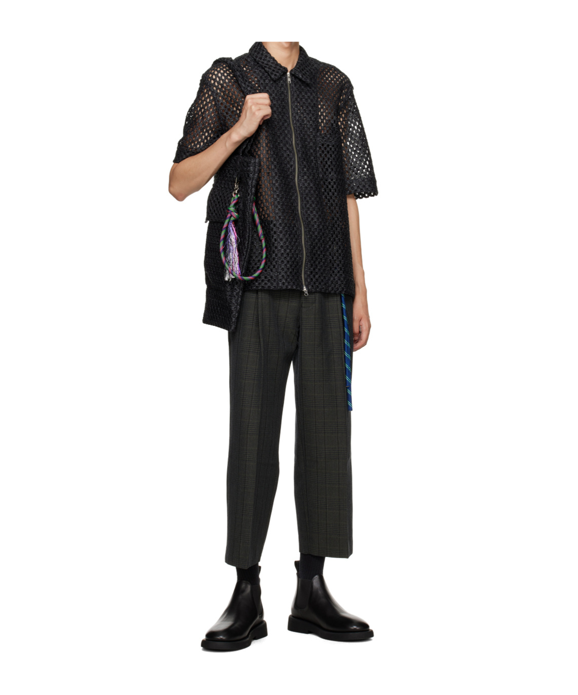 Shop Song For The Mute Perforated Zipped Shirt