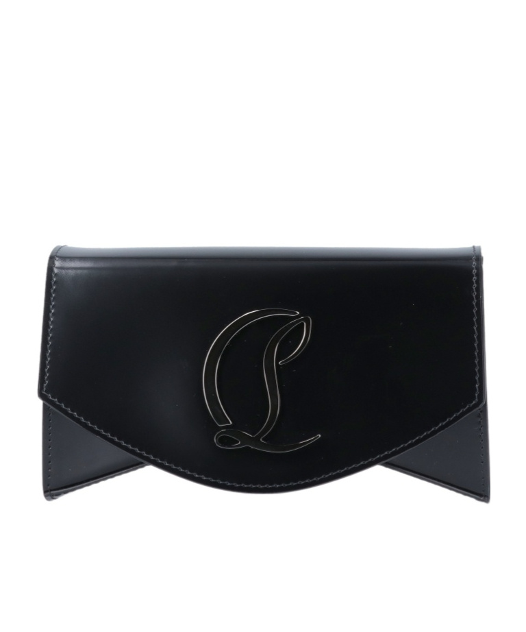 Christian Louboutin Loubi54 Large Leather Crossbody Clutch In Black