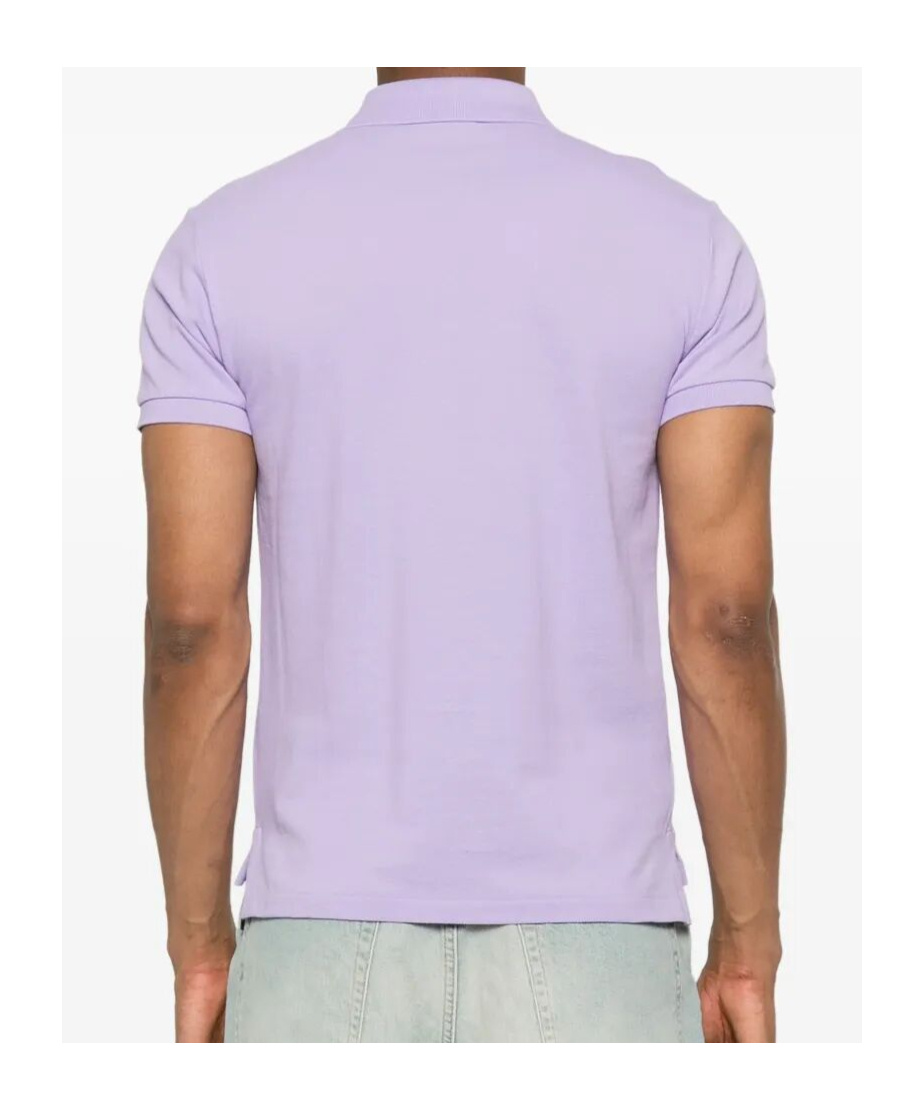Polo Ralph Lauren Man Polo Shirt Lilac Size Xxl Cotton In Purple