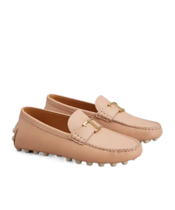 Tod's T Eternal Gommino Loafer Shoes In Nude
