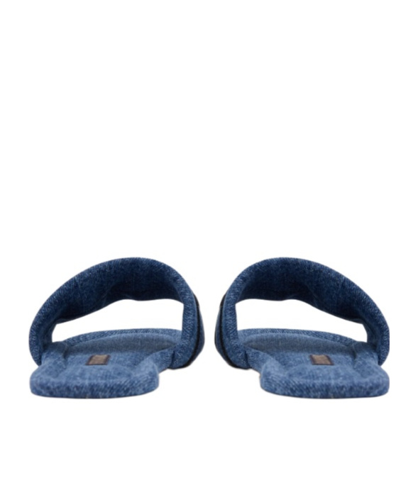 Ferragamo Slider Sandals Featuring A Denim Strap In Multi