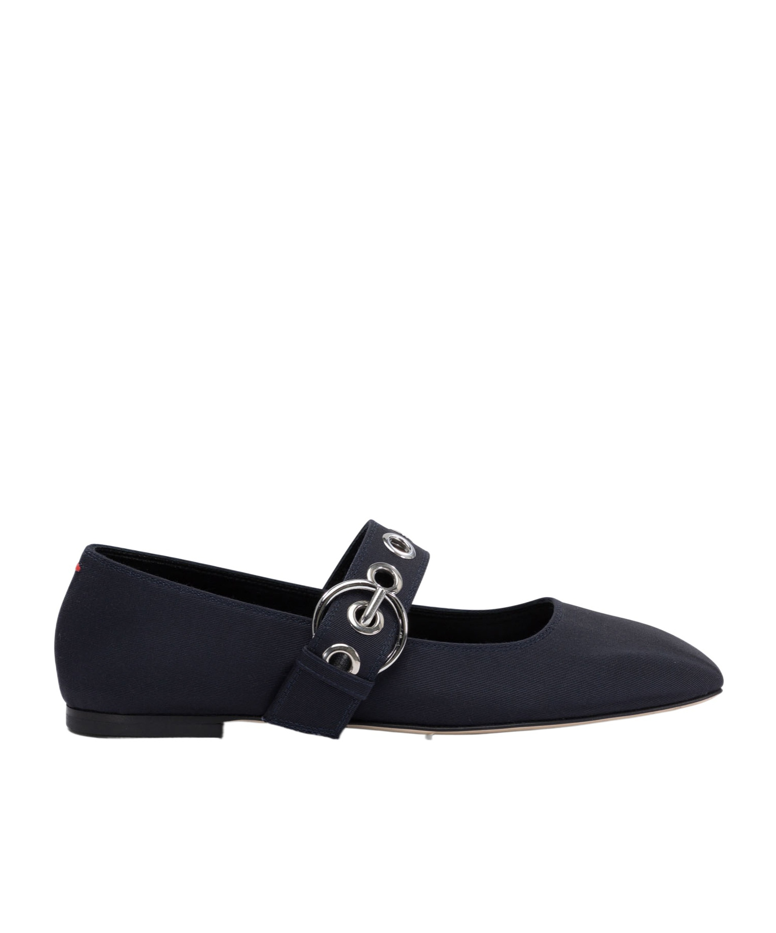 Aeyde Nappa Leather Flats With Circular Hardware Detail In Black
