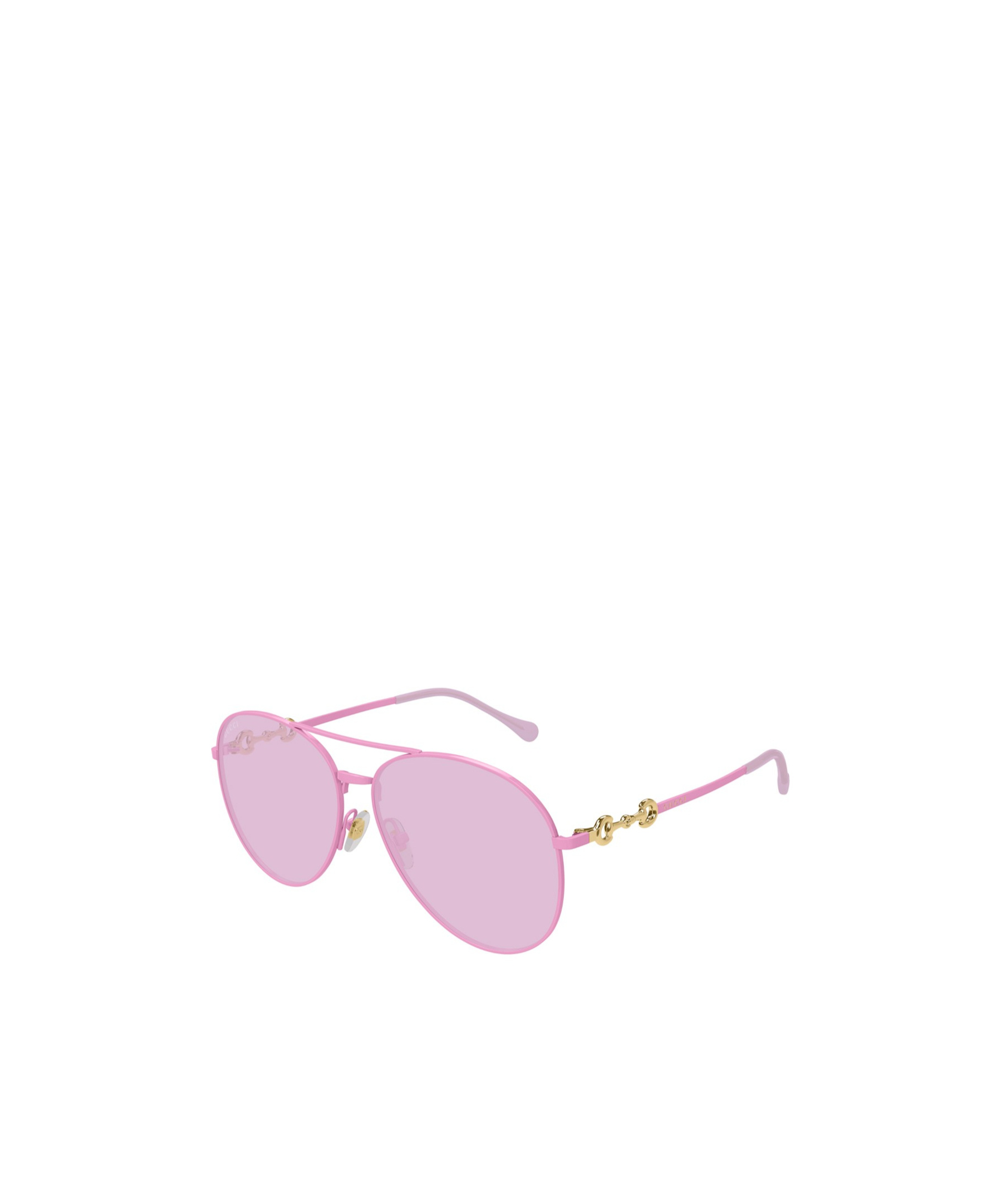 Gucci Gg1698s Linea Horsebit 003 Fuchsia Pink Sunglasses In Purple