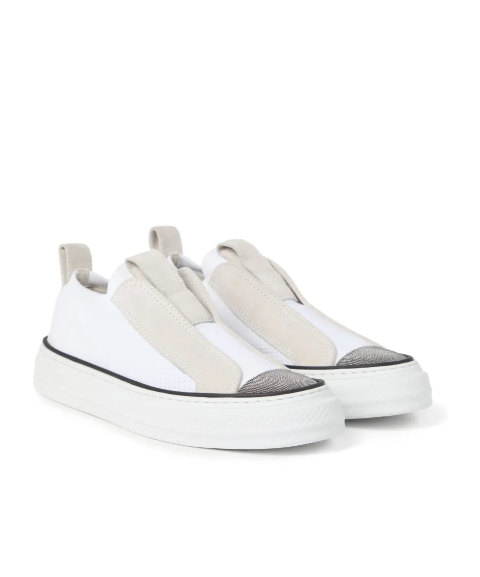 Brunello Cucinelli Sneakers With Iconic Embellishments In White