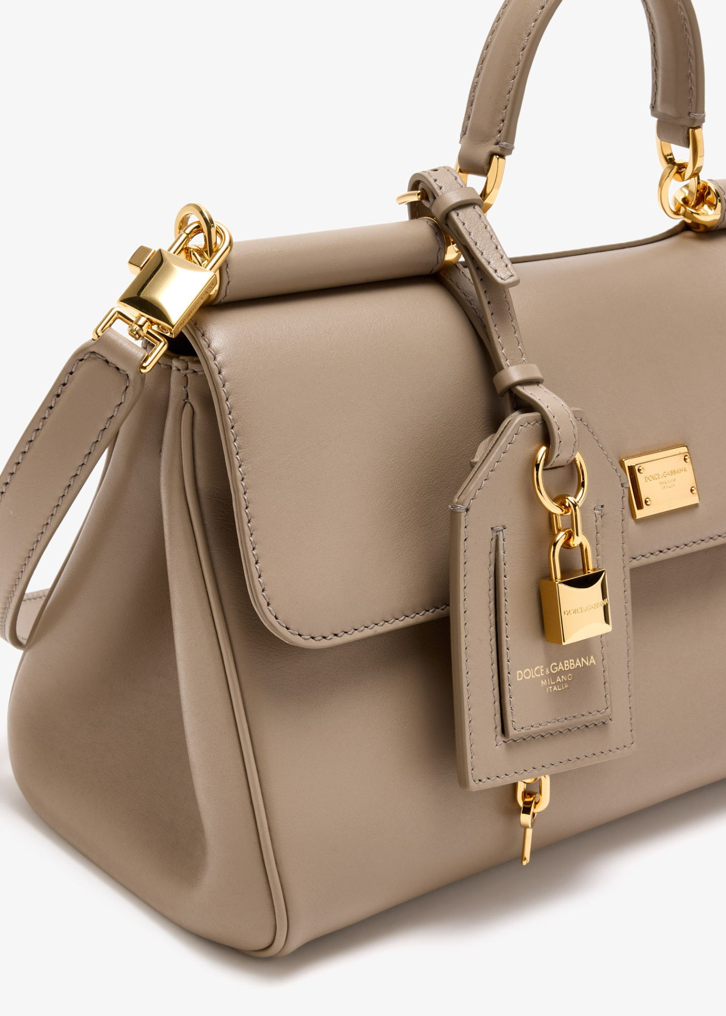 Dolce & Gabbana Sicily Lock-charm Leather Tote Bag