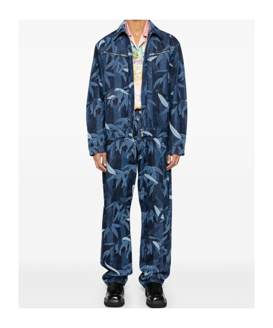 Kenzo Hawaiian Jeans In Blue