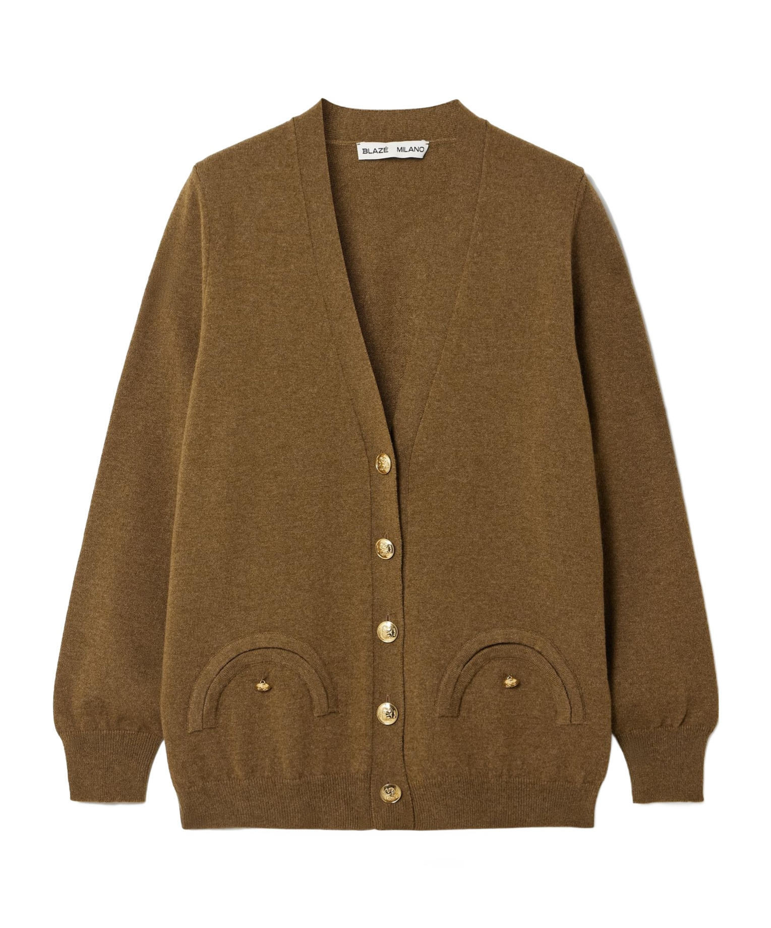 Blazé Milano Highland Wool And Cashmere-blend Cardigan In Brown