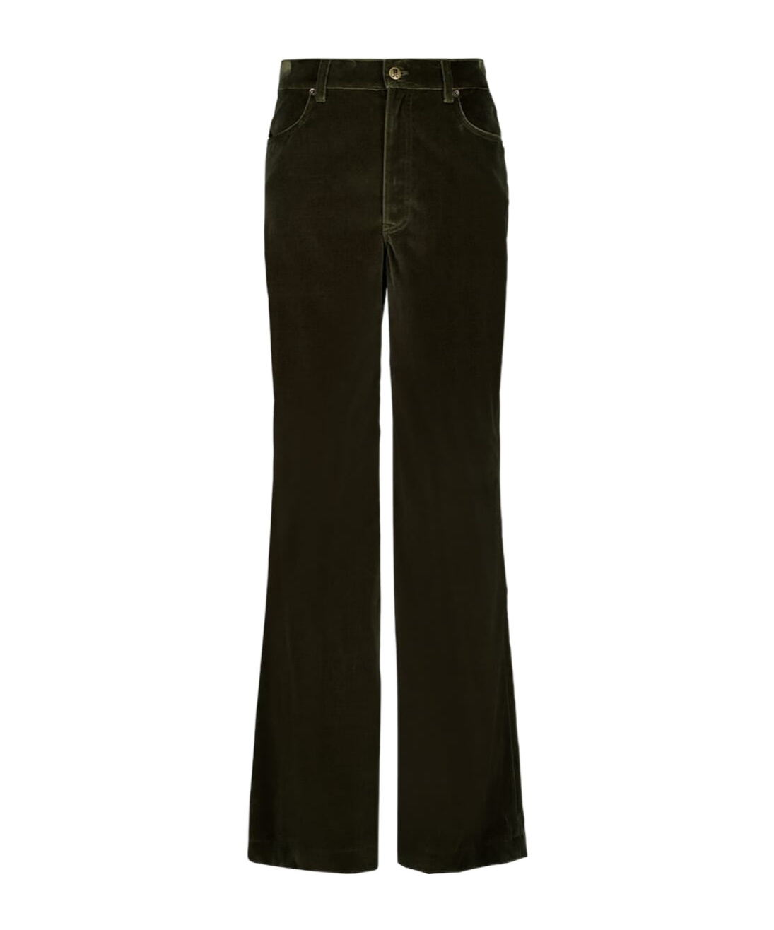 La Doublej Flared Cotton Trousers In Green