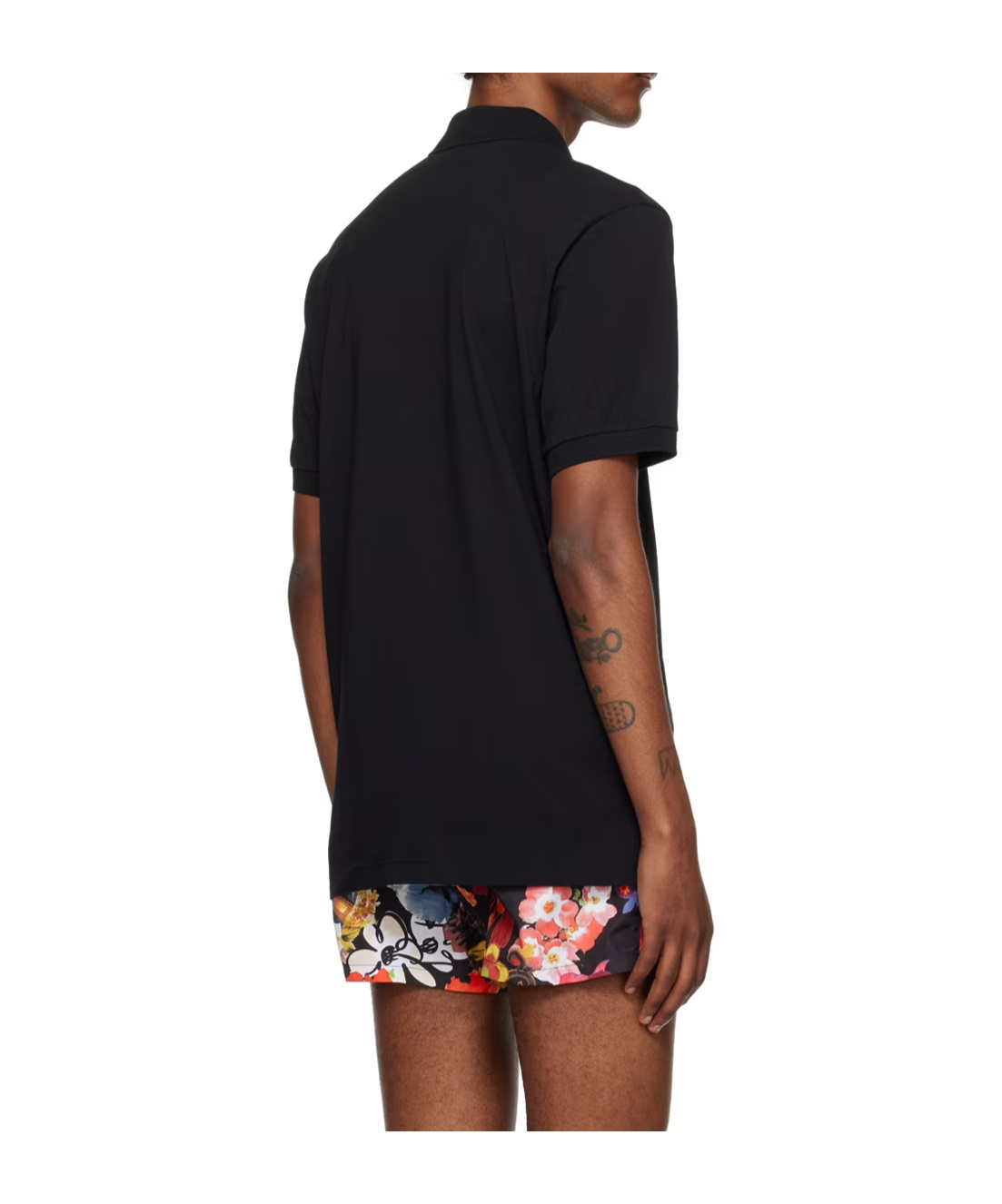 Moschino Black Embroidered Polo In Black