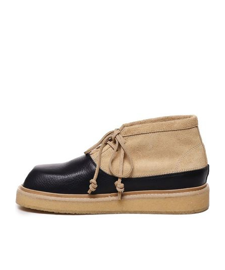 Marni Leather And Suede Desert Boots In Nude