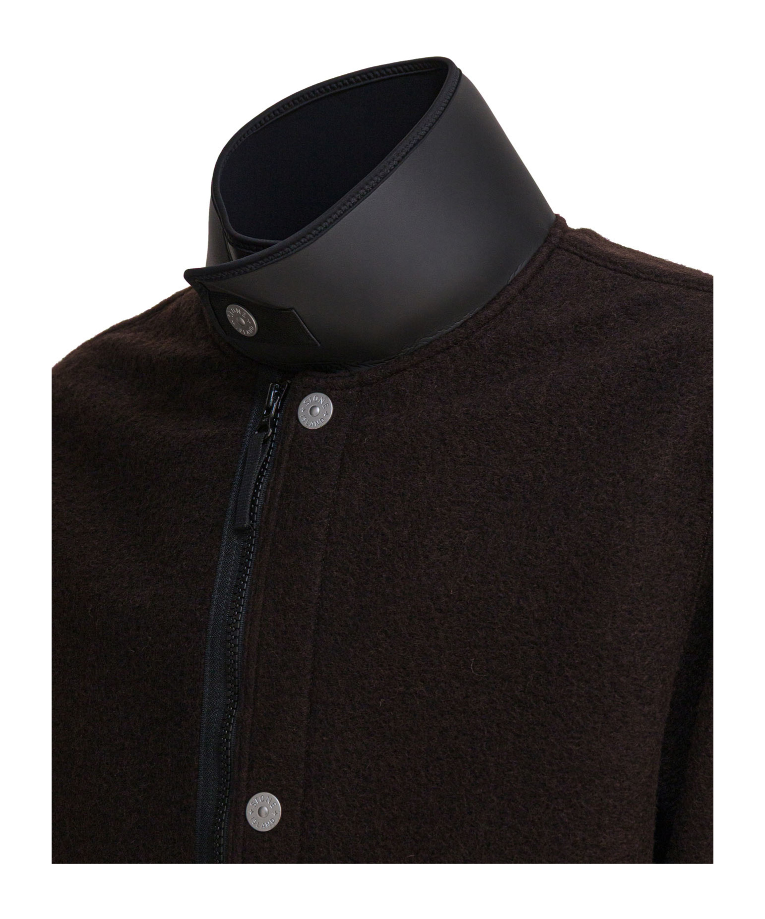 Stone Island Long-sleeved Casual Jacket In Black