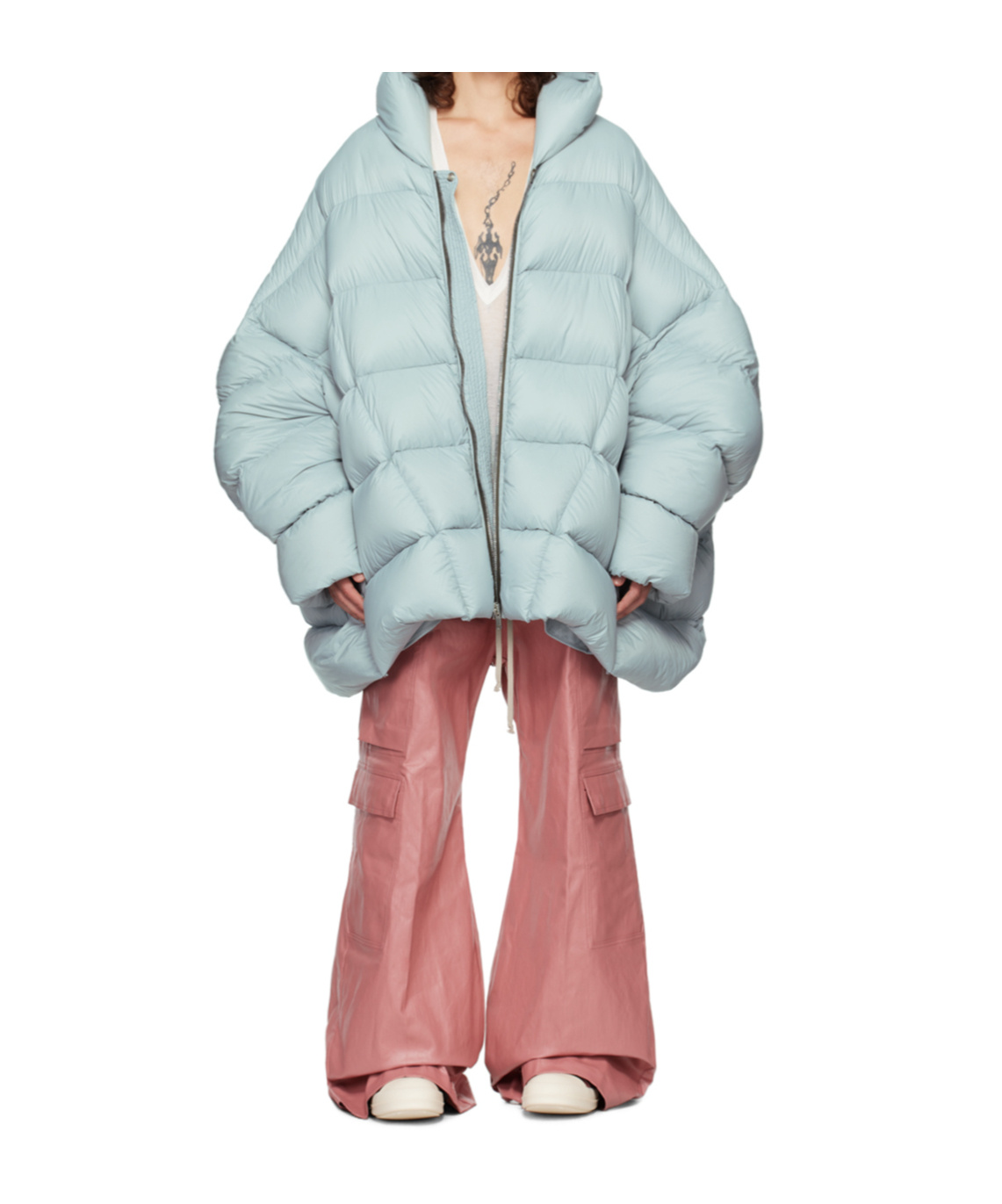 Rick Owens Jumbo Hooded Peter Coat In Green