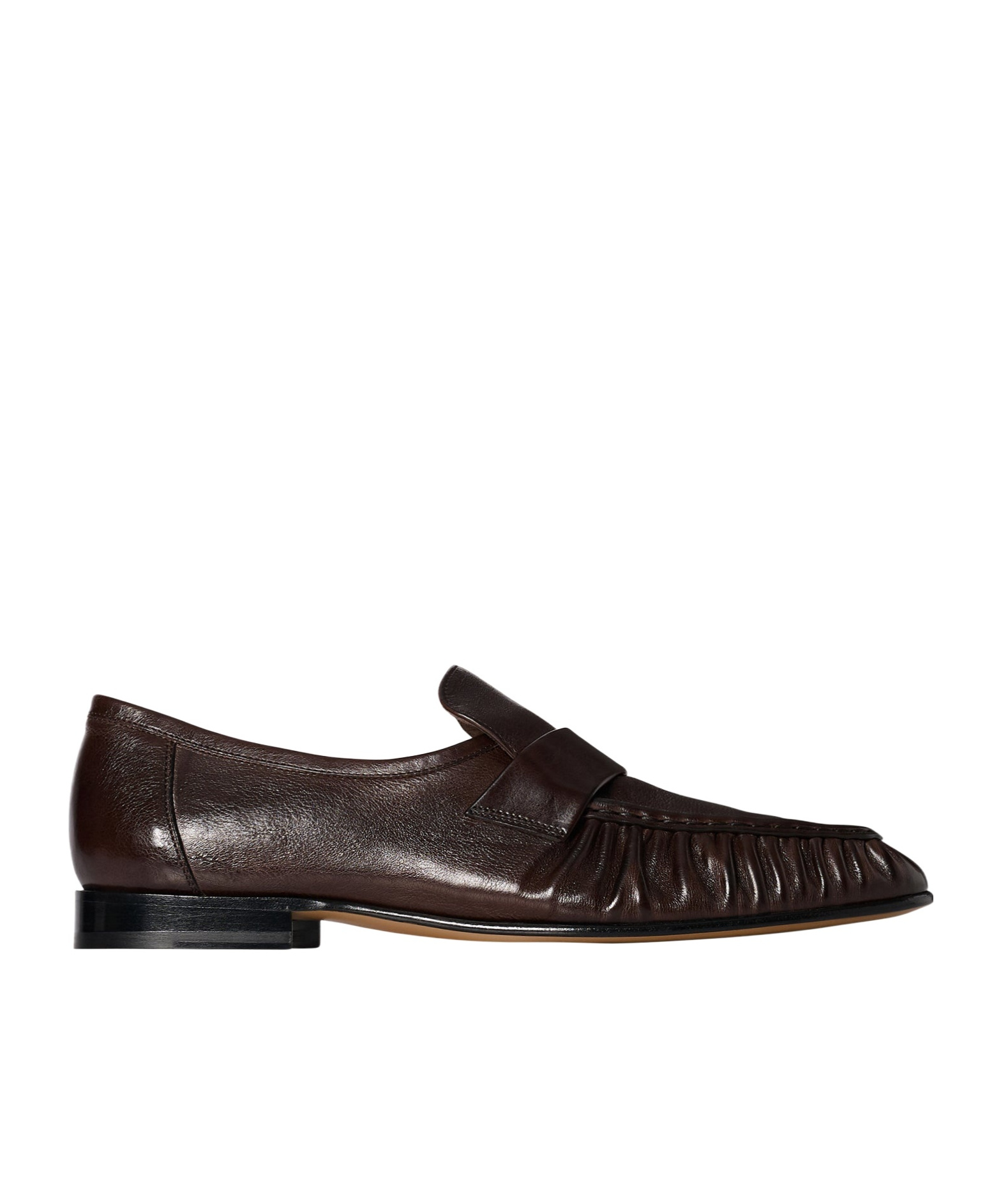 The Row Soft Loafer In Dark Brown