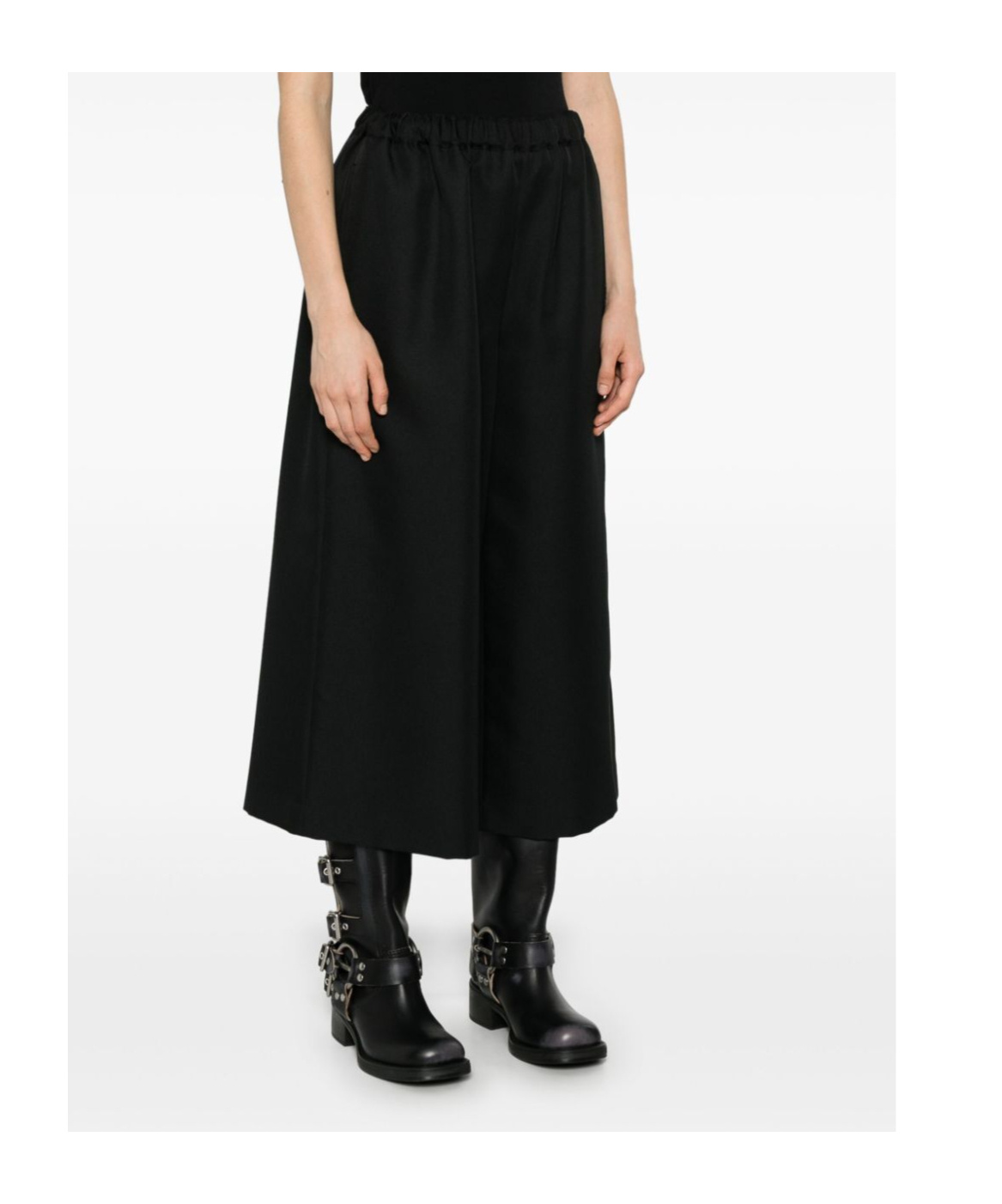Shop Comme Des Garçons Cropped Trousers In Black