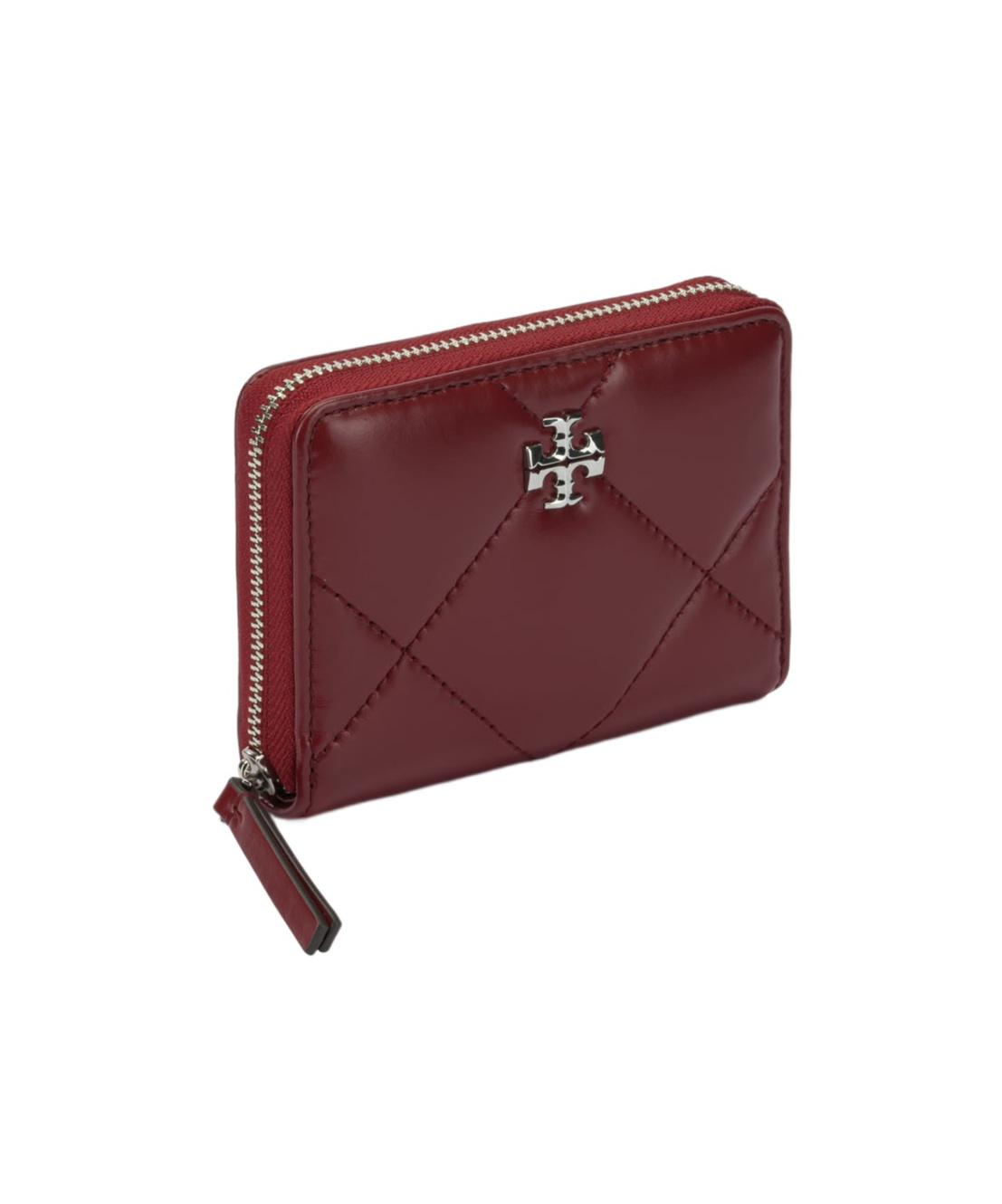 Tory Burch Small Kira Quilted Leather Zip-around Wallet In Red