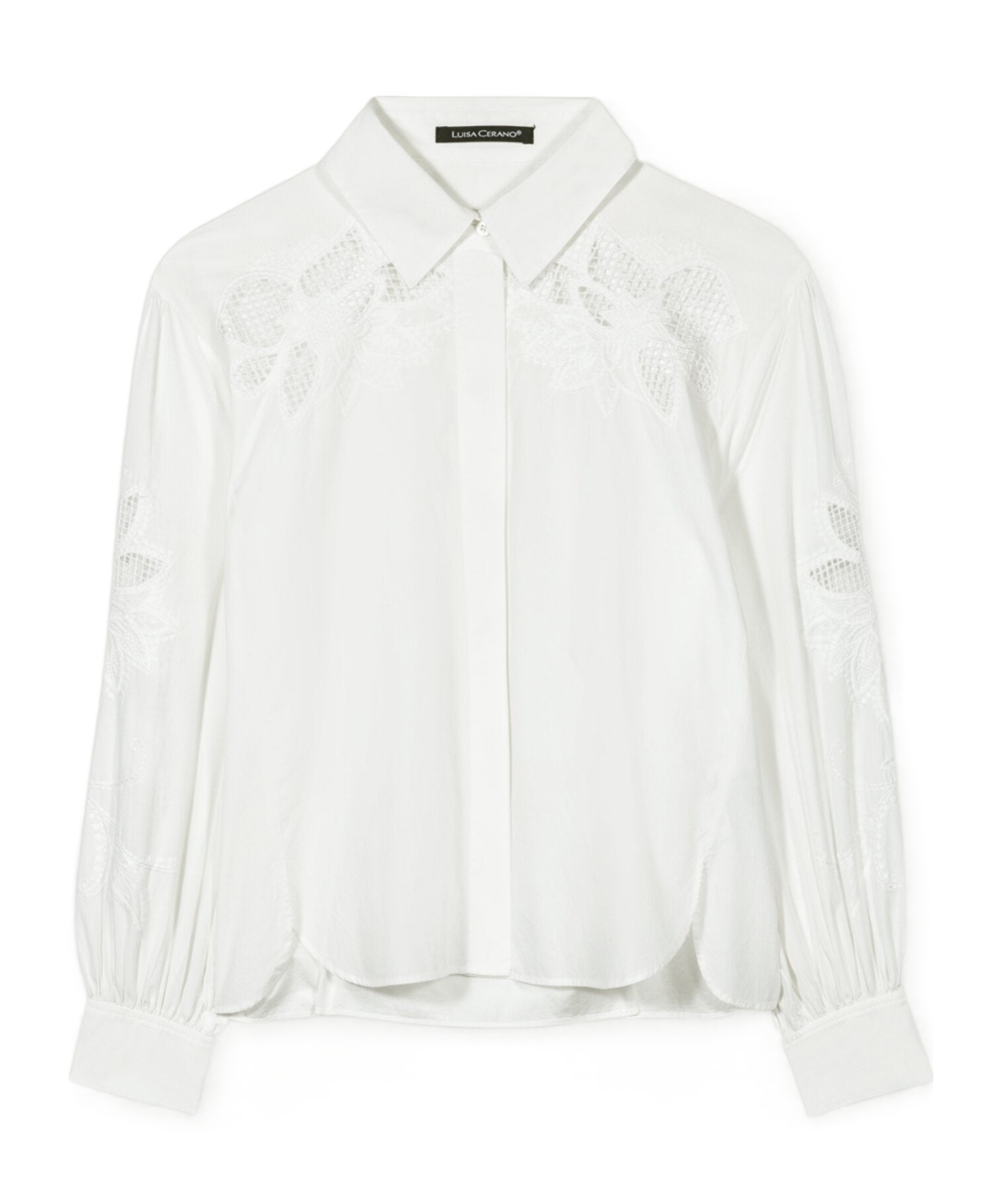 LUISA CERANO VOR LANGARM-BLUSE MIT STICKEREI