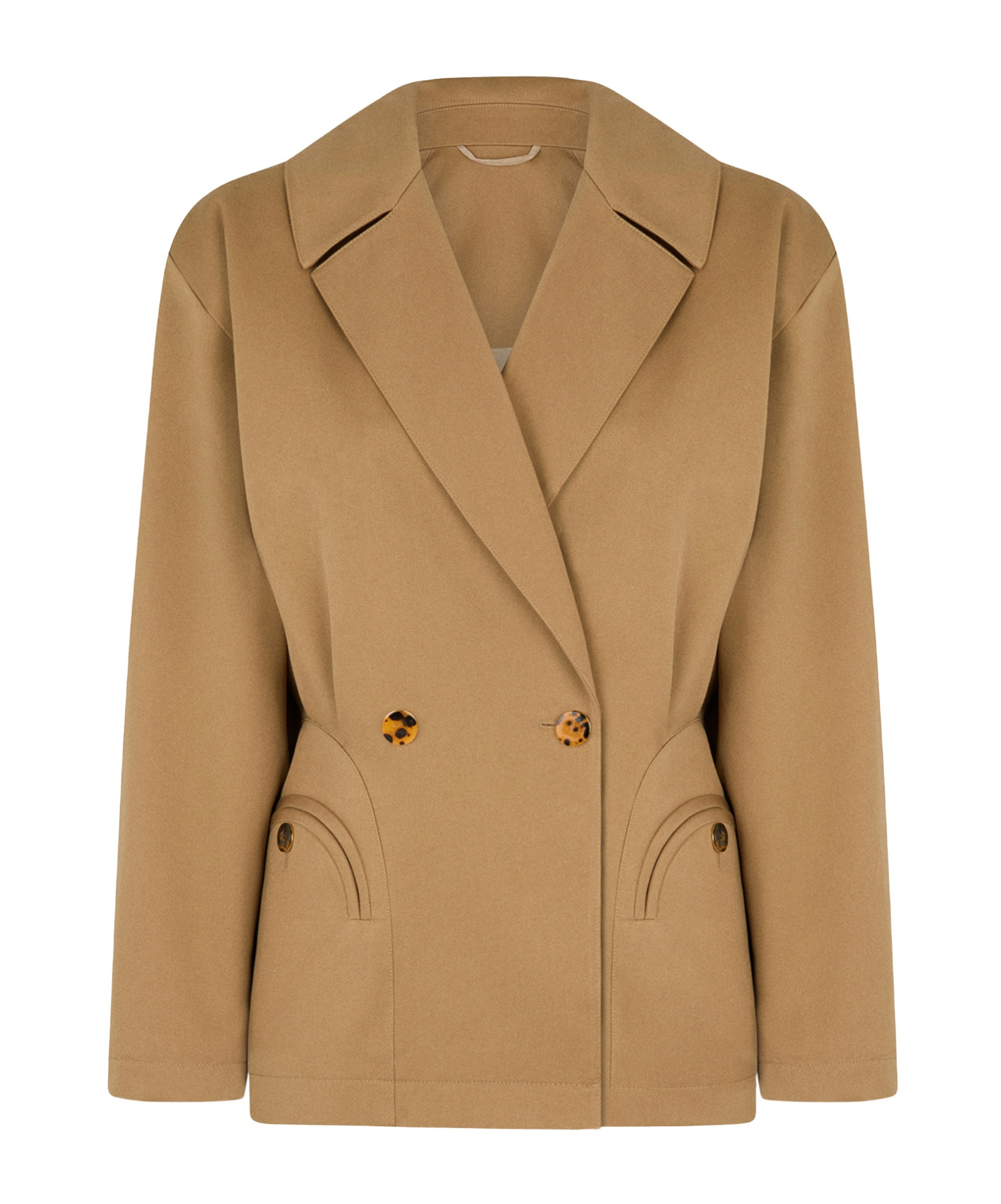 Blazé Milano Beige Double-breasted Cotton Blazer In Nude