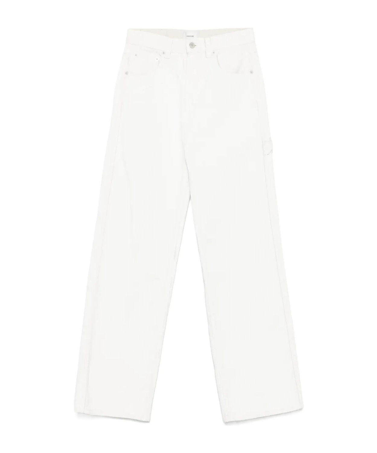 Haikure Denim Trousers With Belt Loops In White
