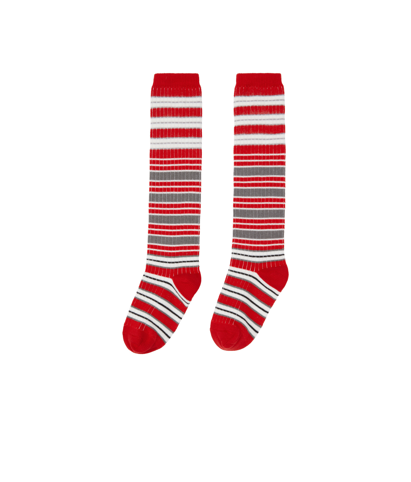 Marni Red & White Striped Cotton Socks In Red / White