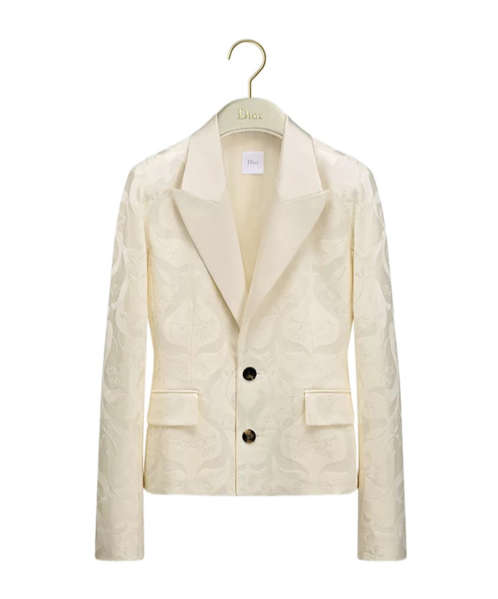 Dior Cropped-fit Bar Jacket In White