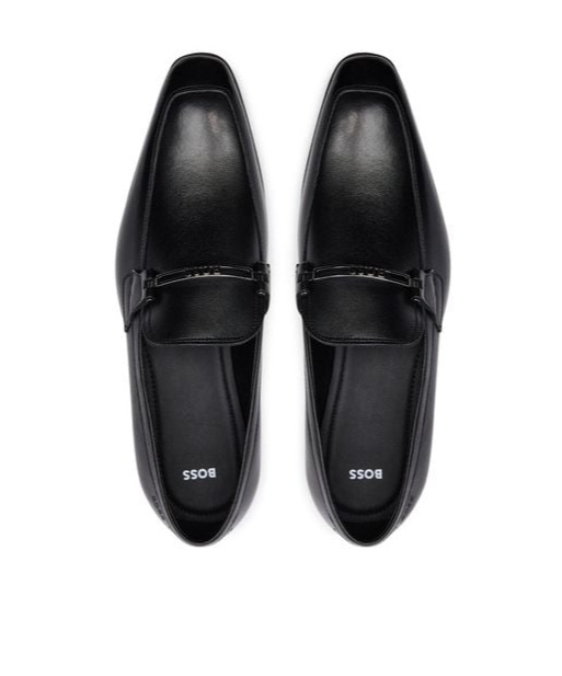 Hugo Boss Leather Loafers In Black