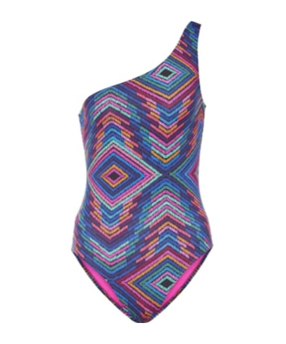 Eres Multicolor One-shoulder Swimsuit In Blue