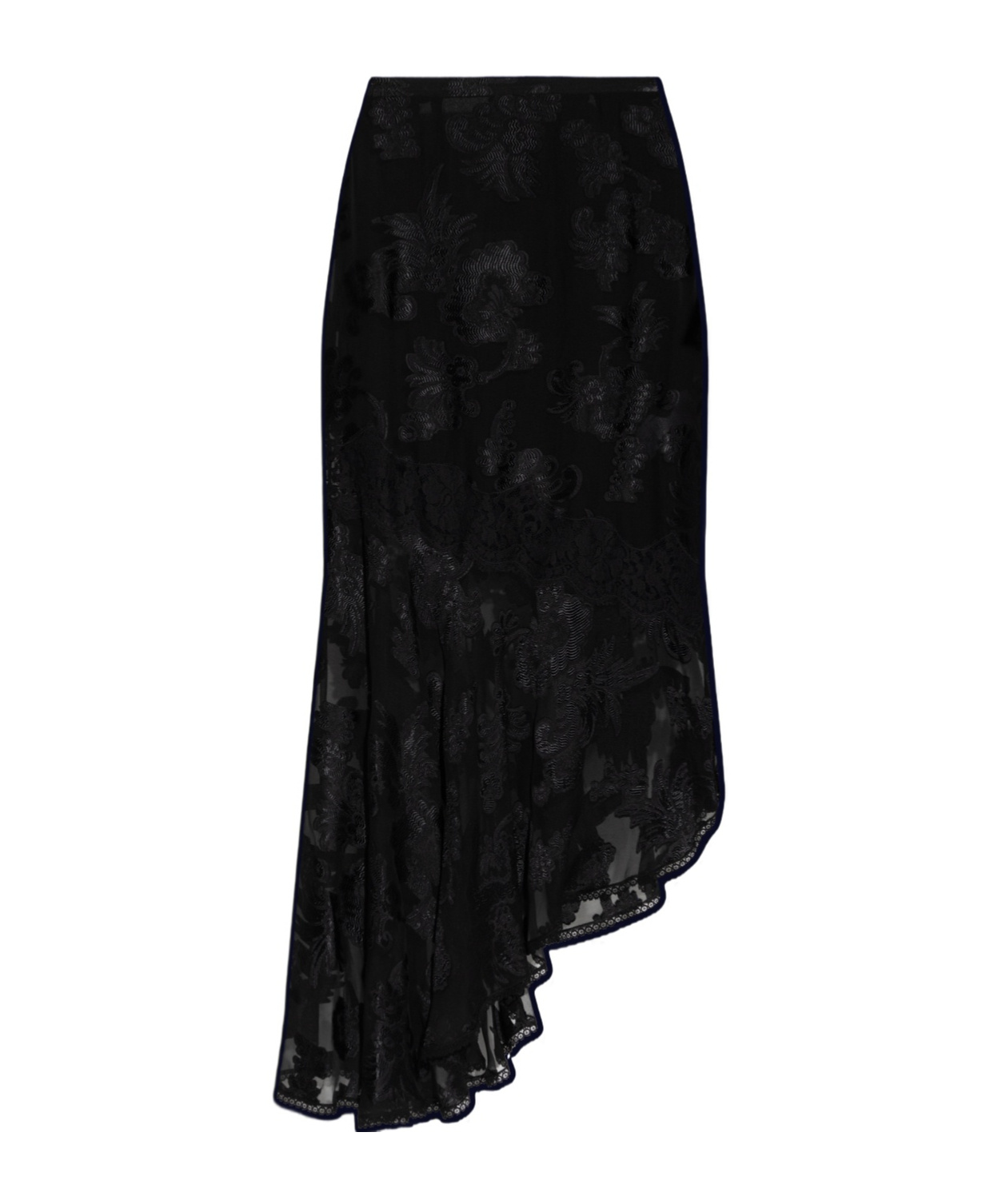 Etro Fil Coupé Chiffon Skirt In Black