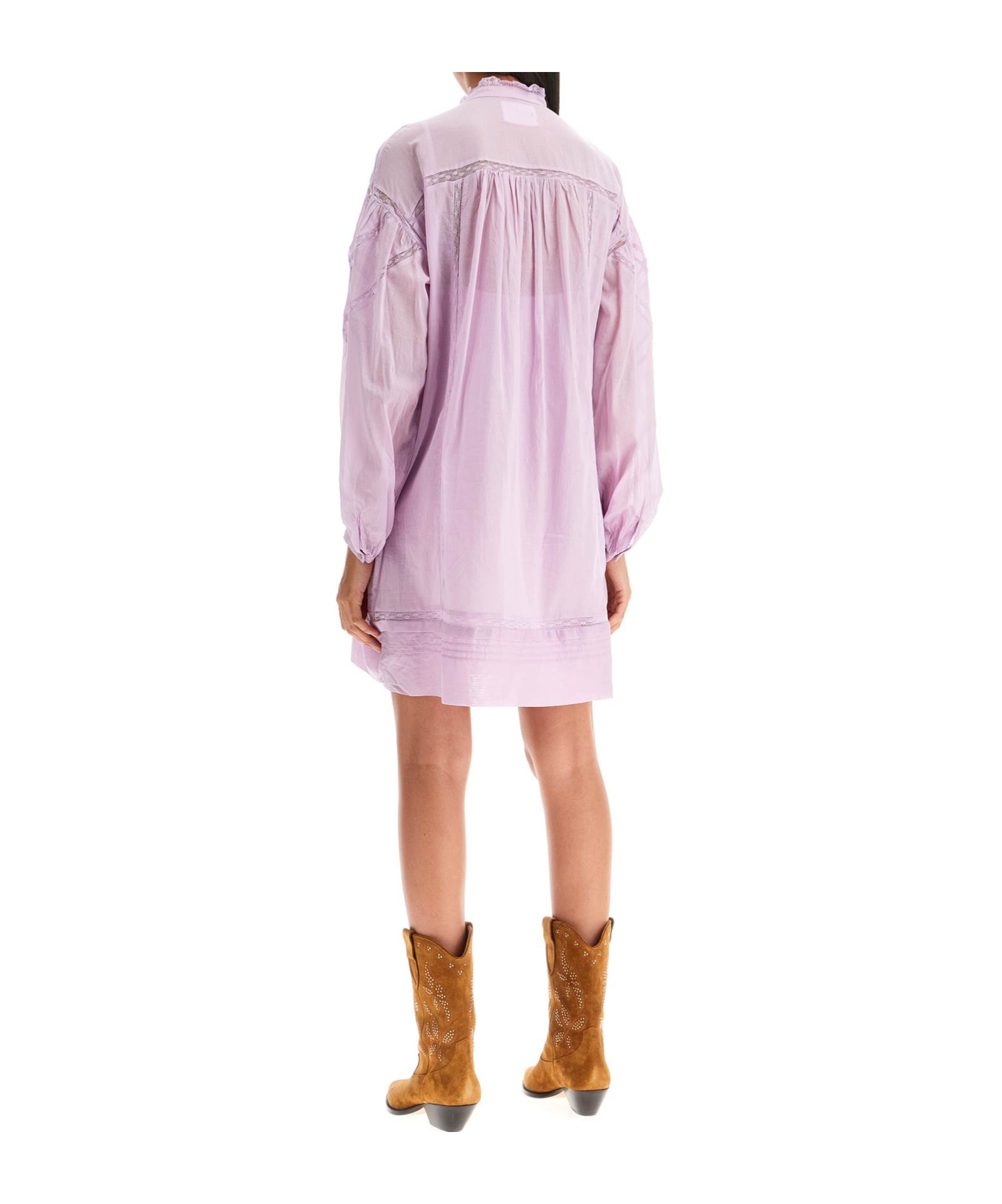 Shop Isabel Marant Étoile Galia Long-sleeved Mini Dress In Pink