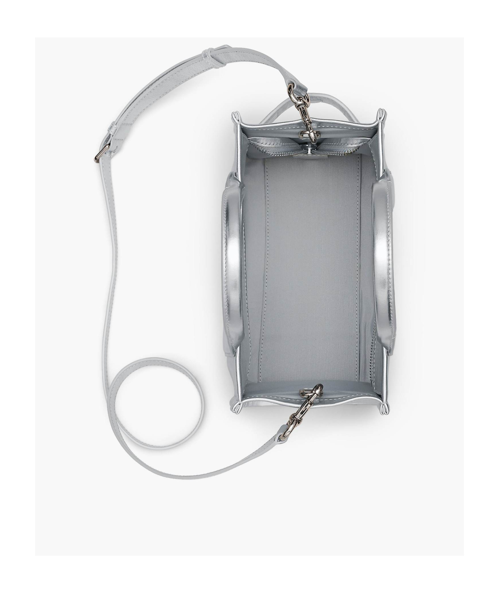 Marc Jacobs The Metallic Leather Tote Bag In White