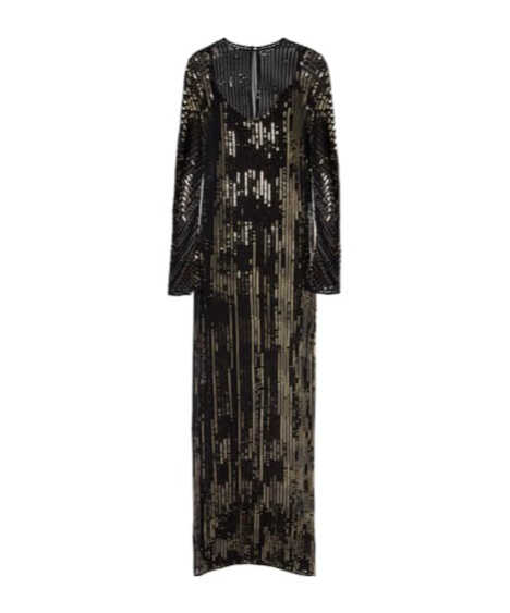 Johanna Ortiz Sequined Silk Gown In Black