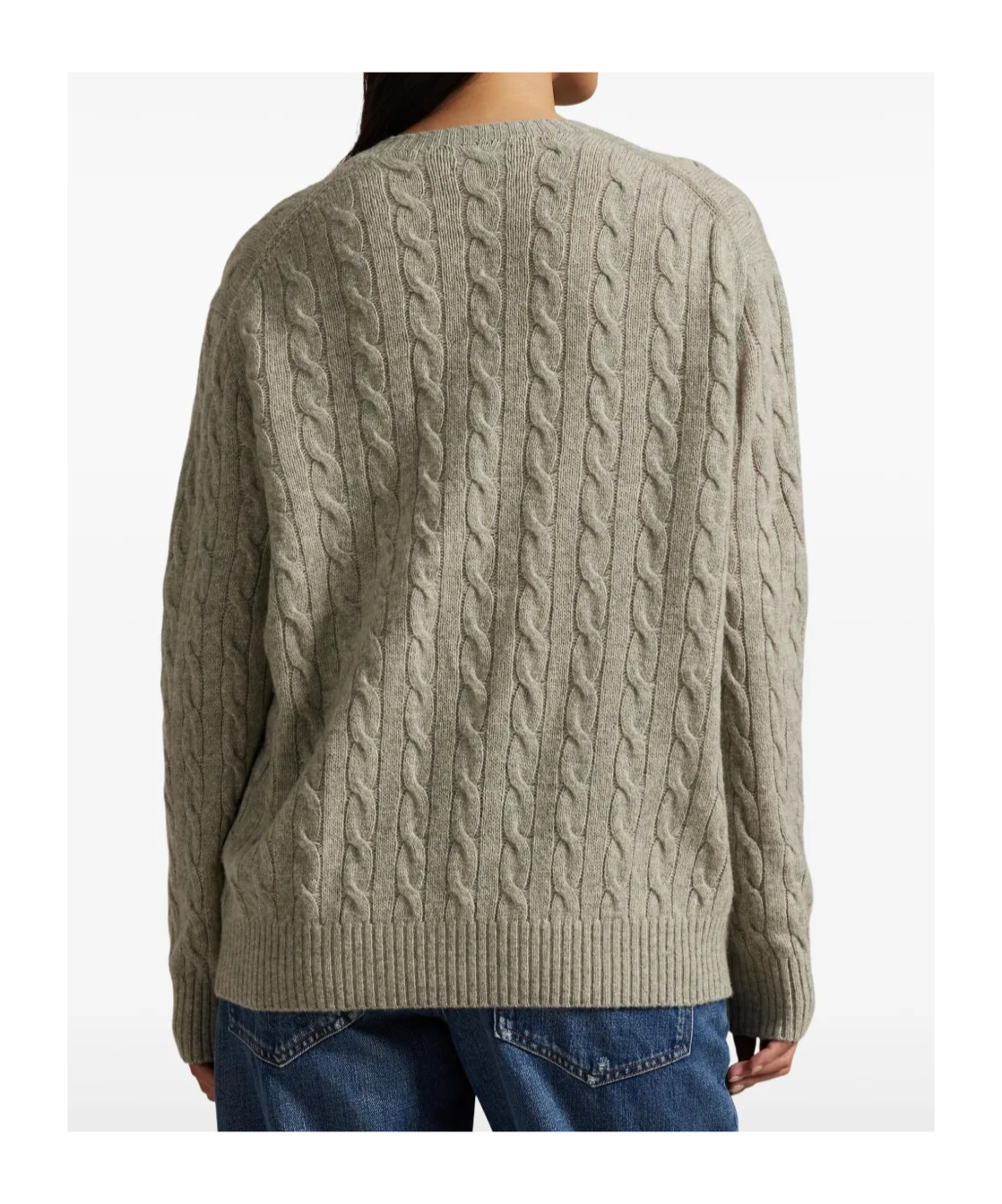 Polo Ralph Lauren Full Zip Cable Knit Sweater Cardigan In Neutral