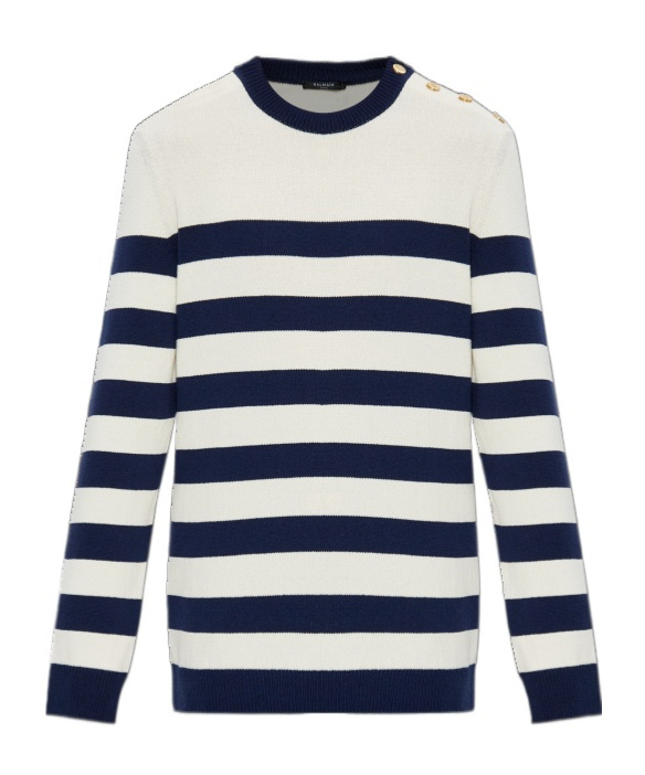 Balmain Long-sleeved Sweater In White