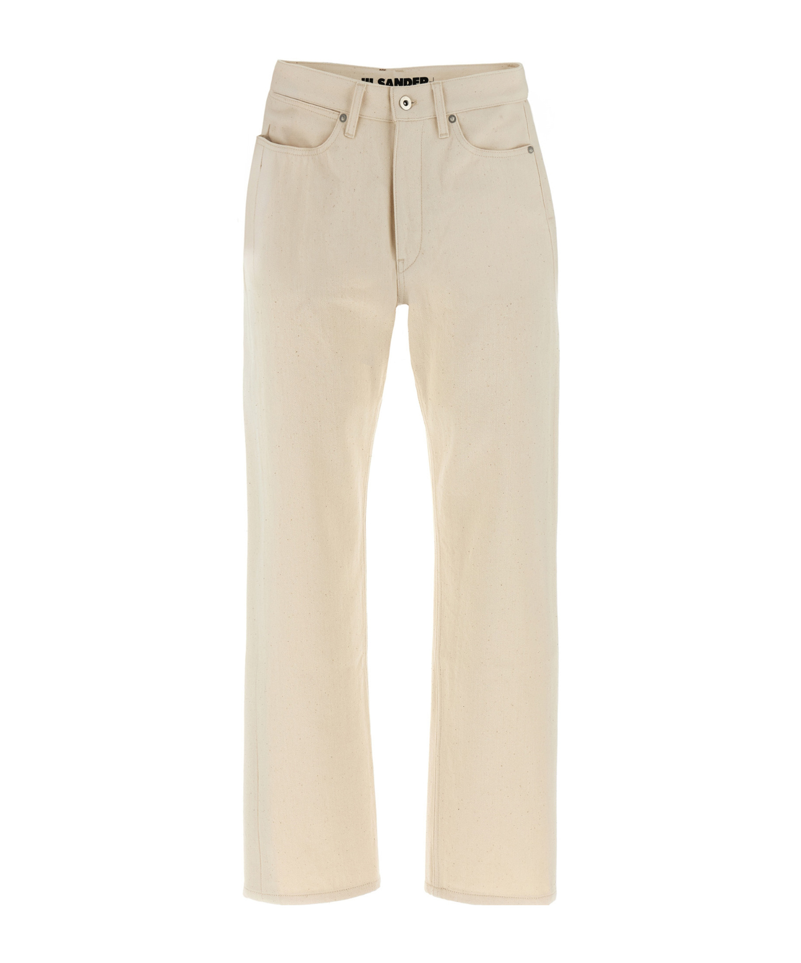 Jil Sander Japanese Denim Jeans With Rivet Accents In Neutral